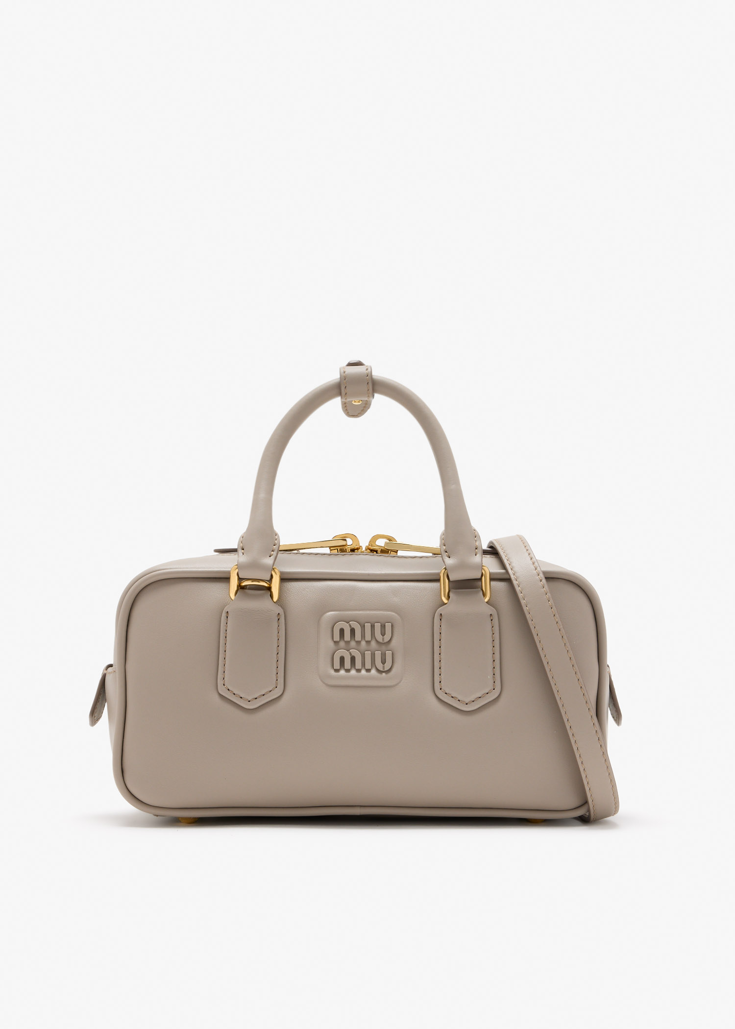 

Arcadie leather bag, Taupe
