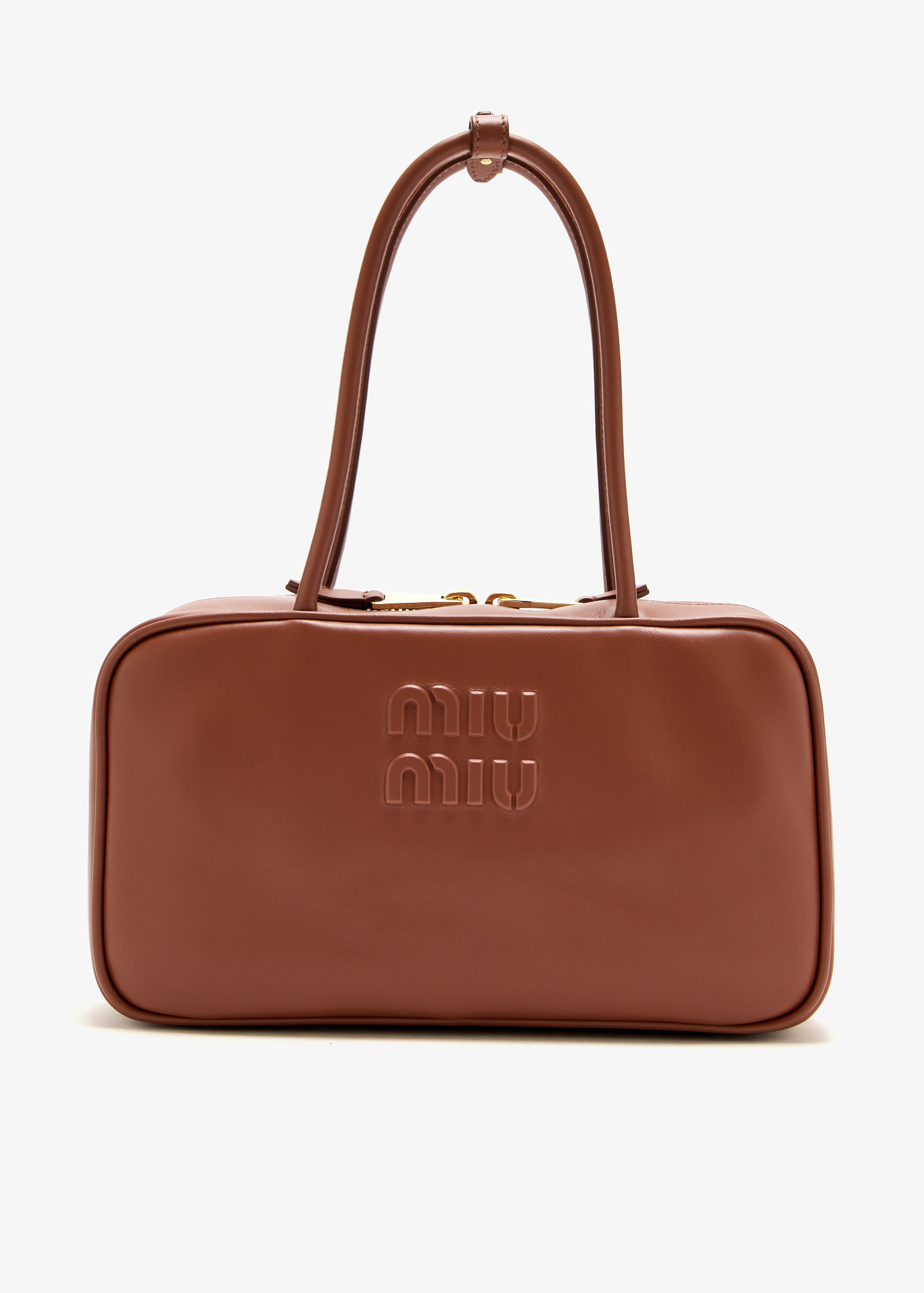 

Beau leather top-handle bag, Brown