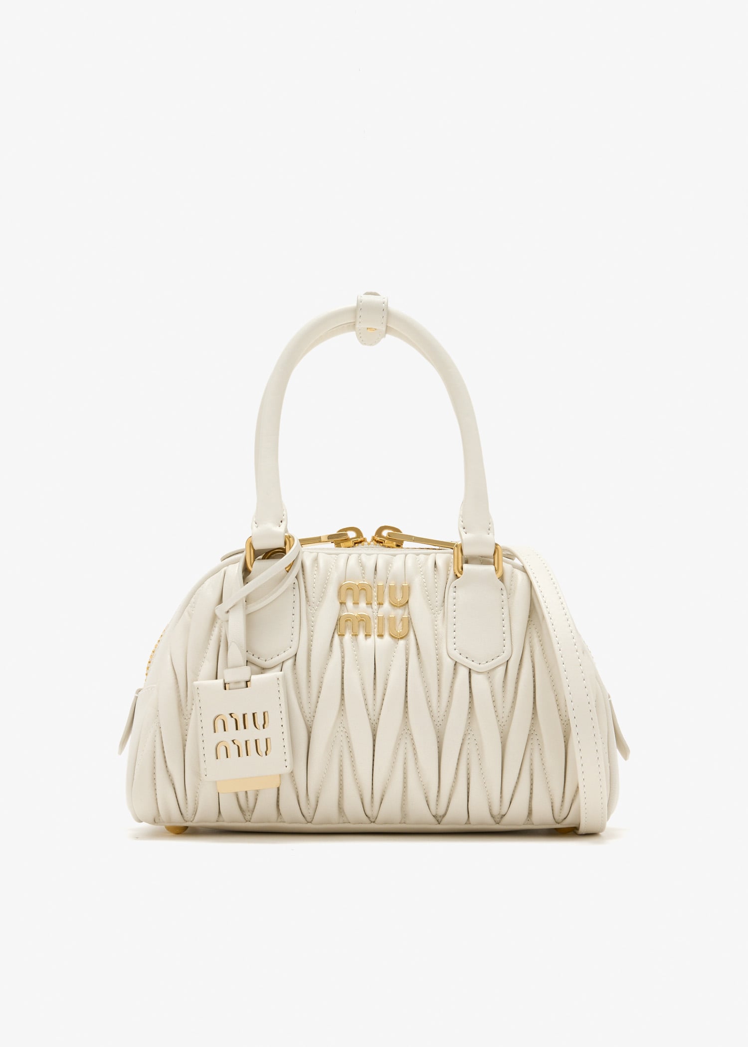 

Arcadie matelassé nappa leather bag, Cream