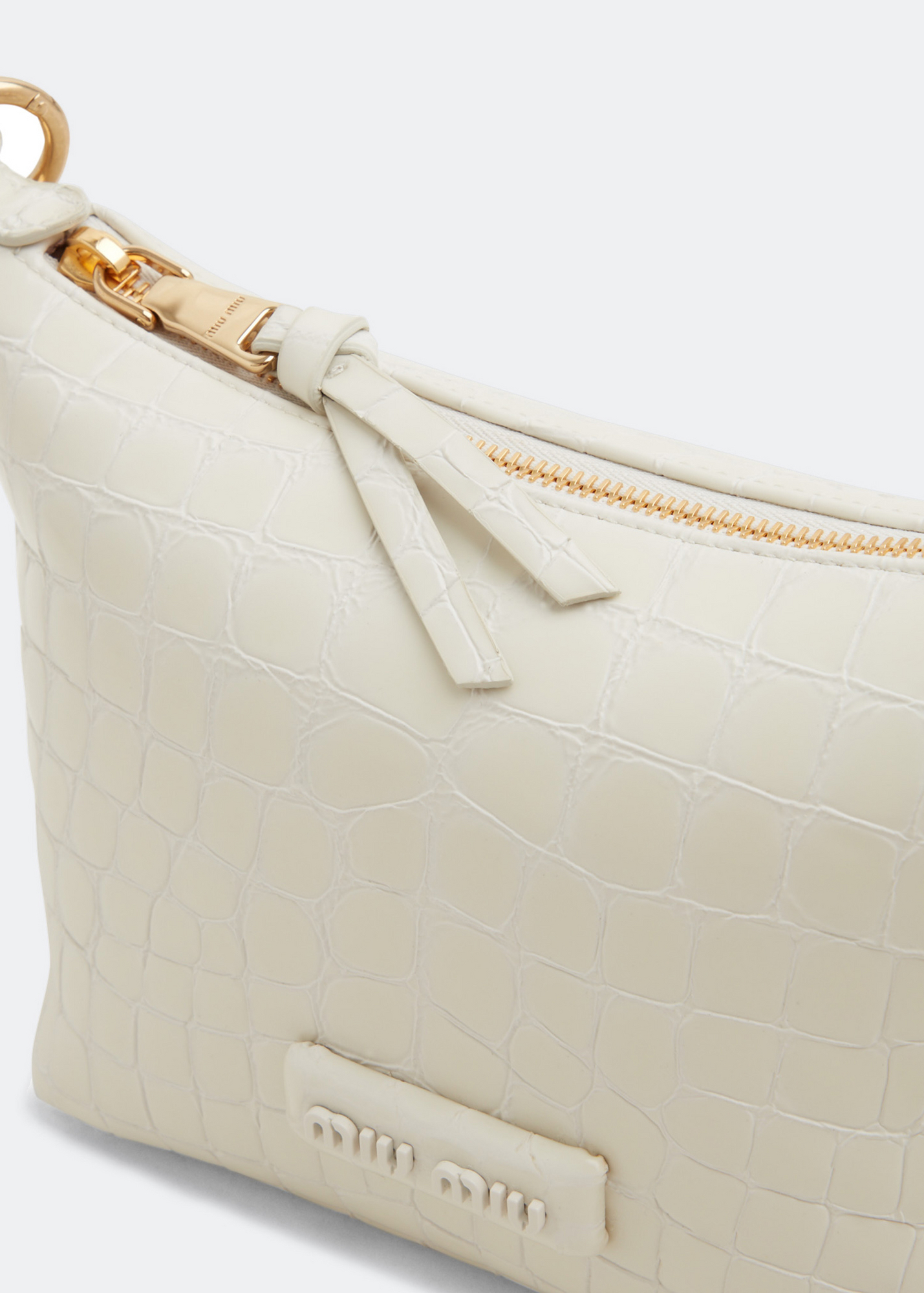 

Stamped croc shoulder bag, White