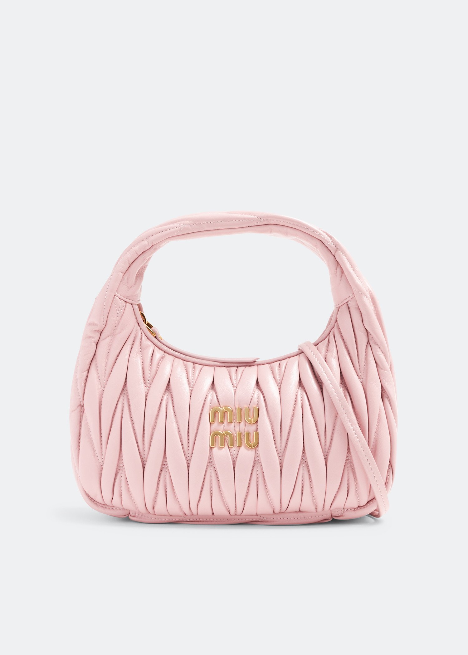 

Wander matelassé mini hobo bag, Pink