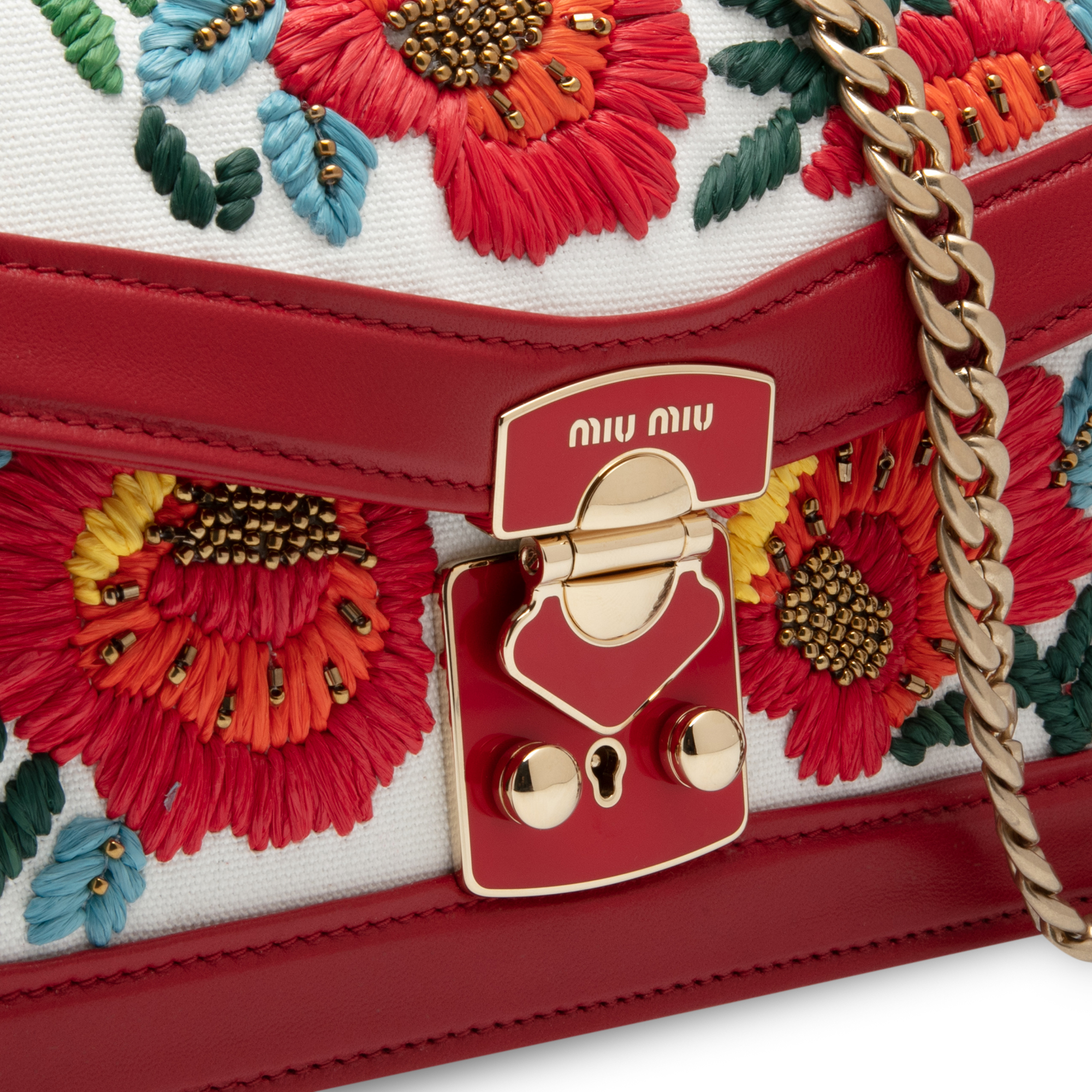 

Miu Confidential leather shoulder bag, Red