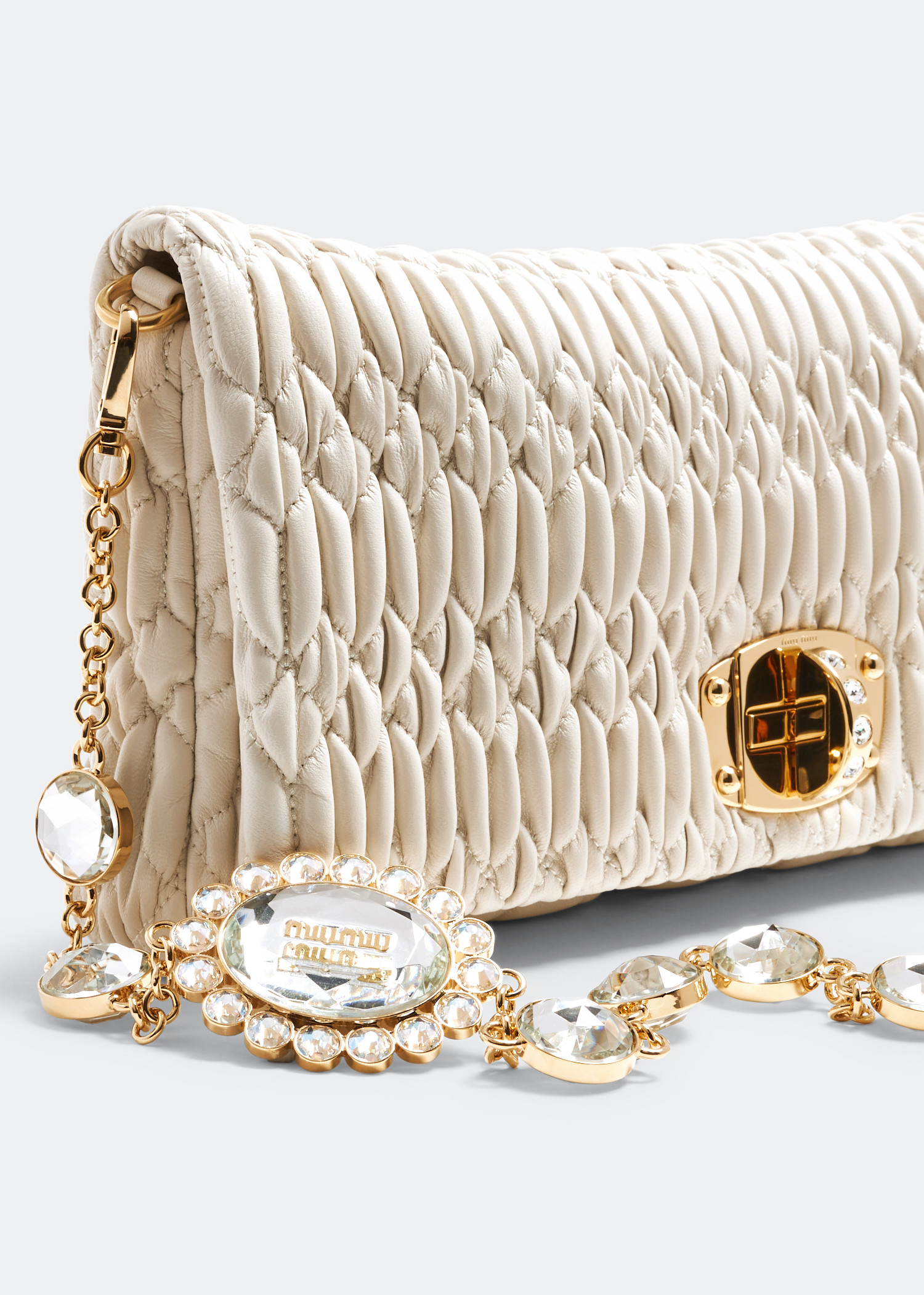 

Crystal shoulder bag, White