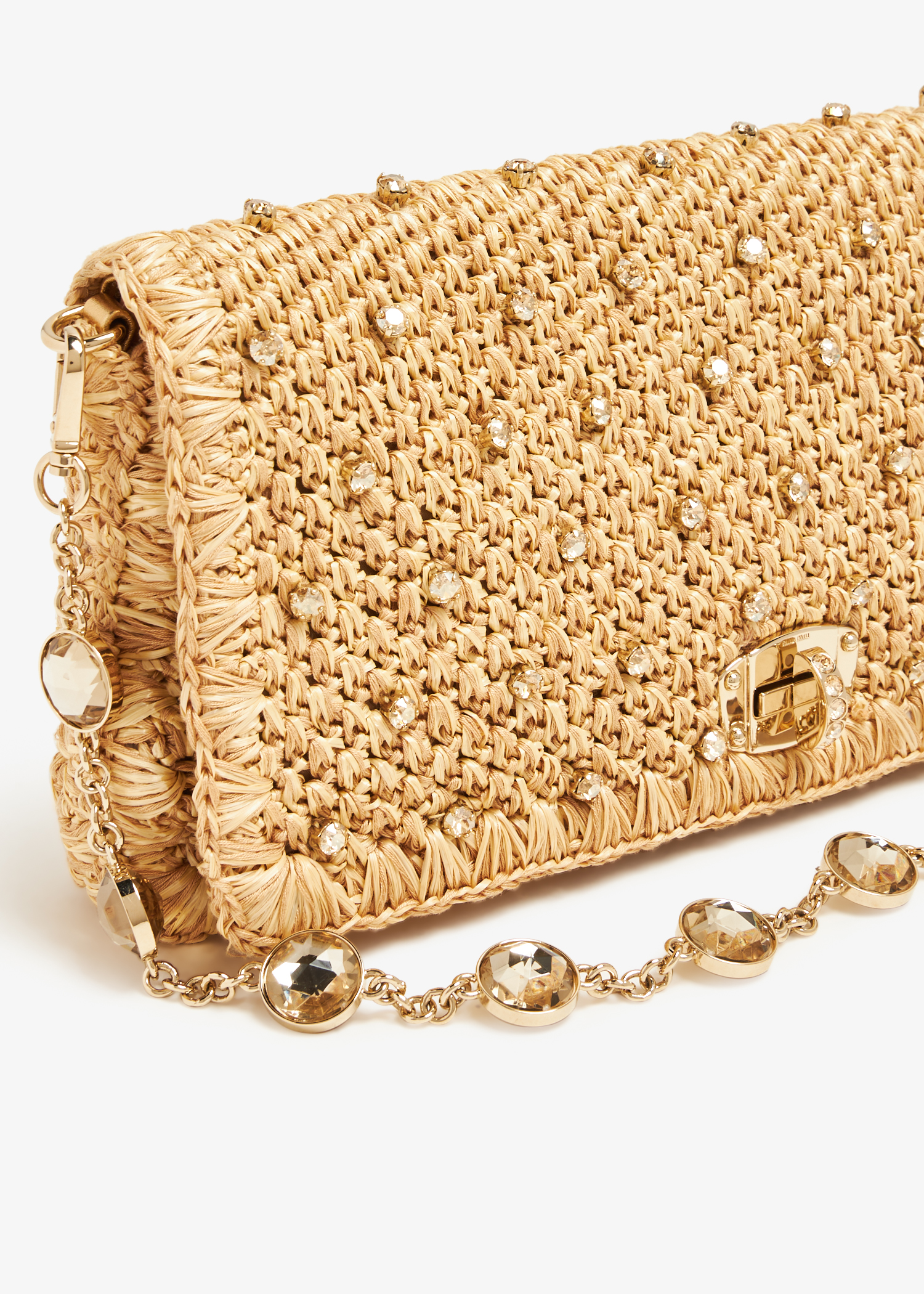 

Crystal shoulder bag, Beige