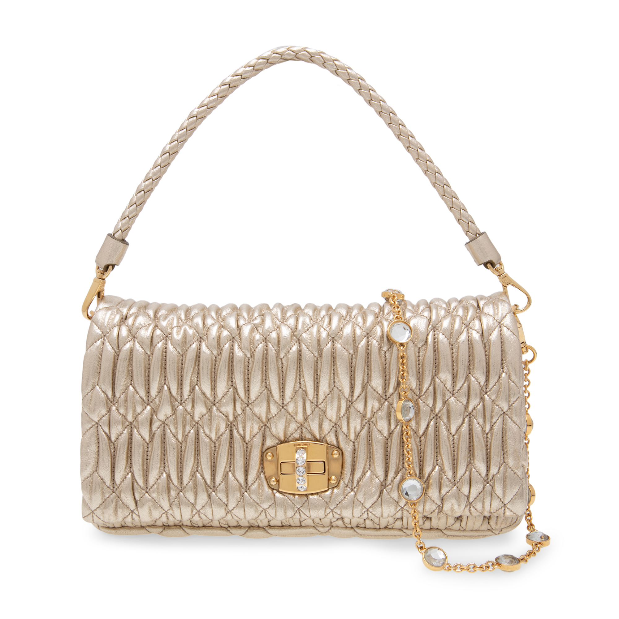 

Embroidered shoulder bag, Gold