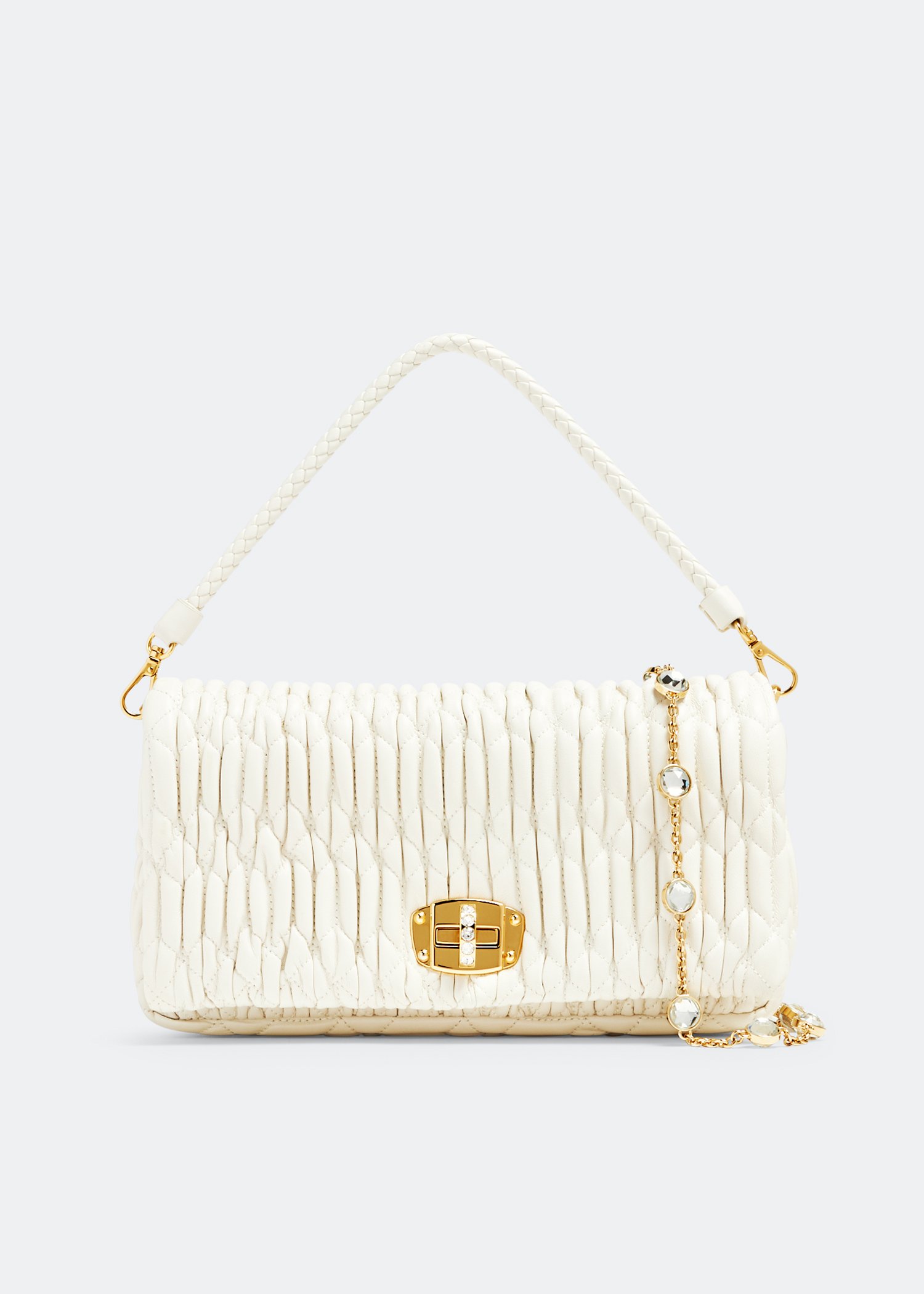 

Iconic Crystal Cloqué bag, White