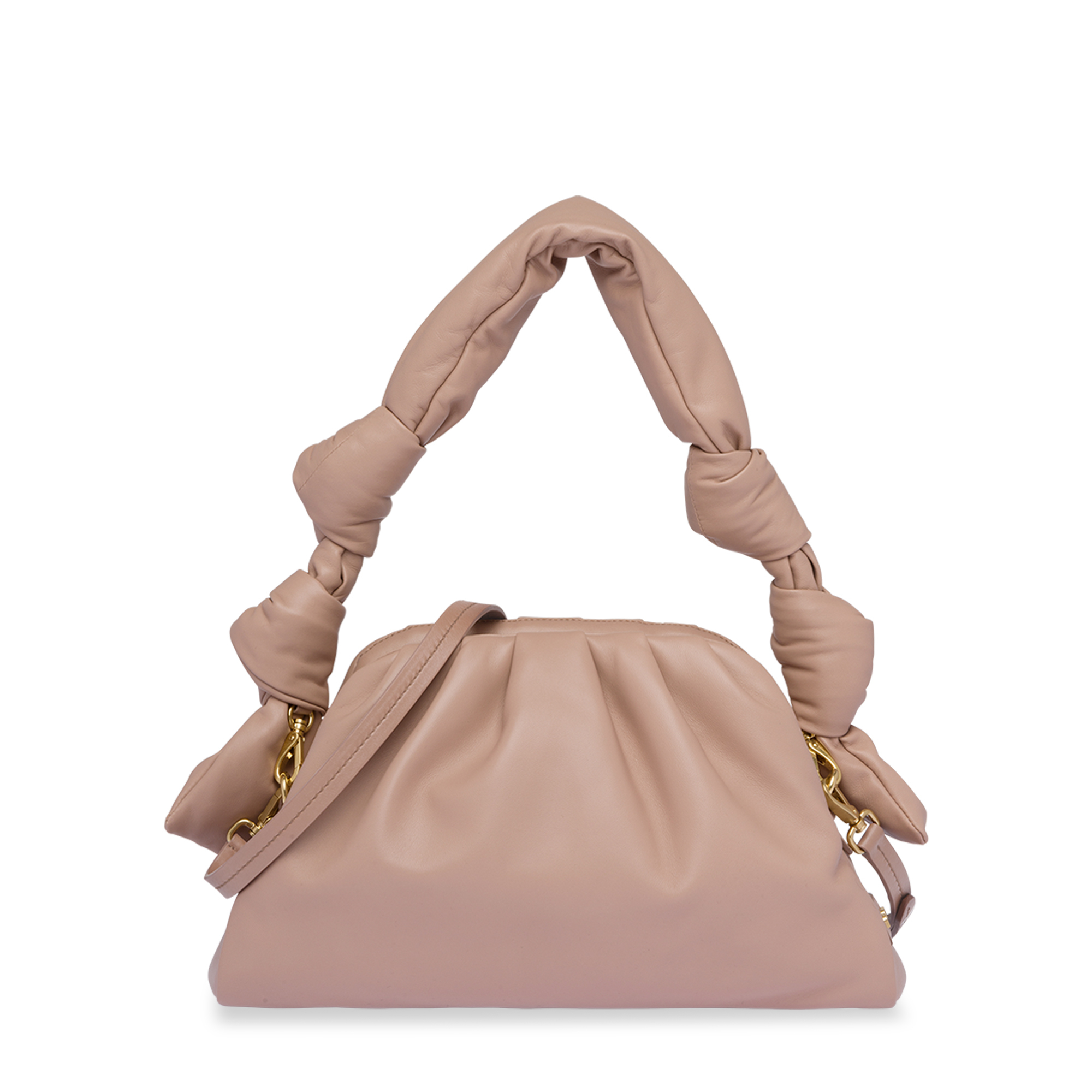 

Nappa leather shoulder bag, Beige