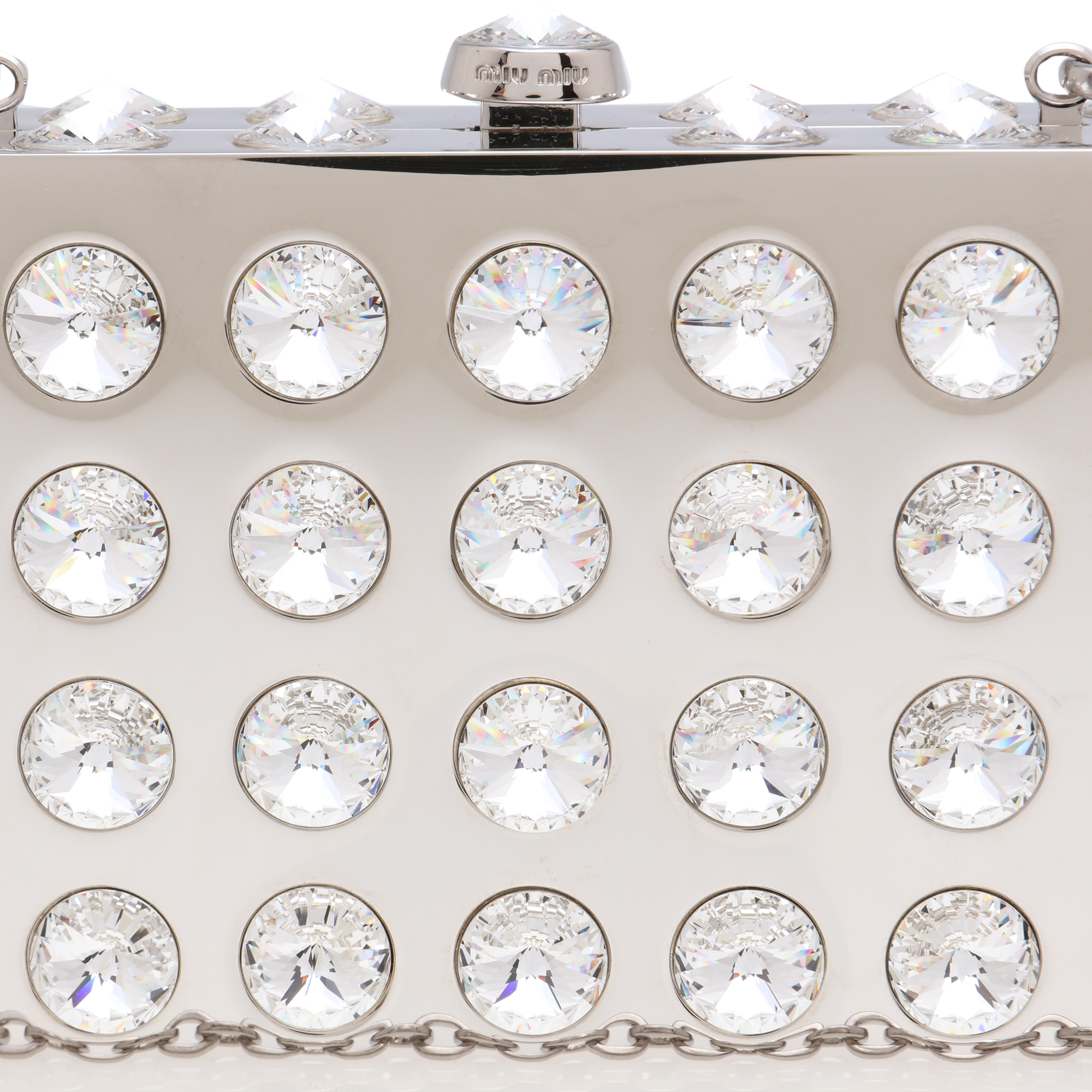 

Embellished clutch, Silver