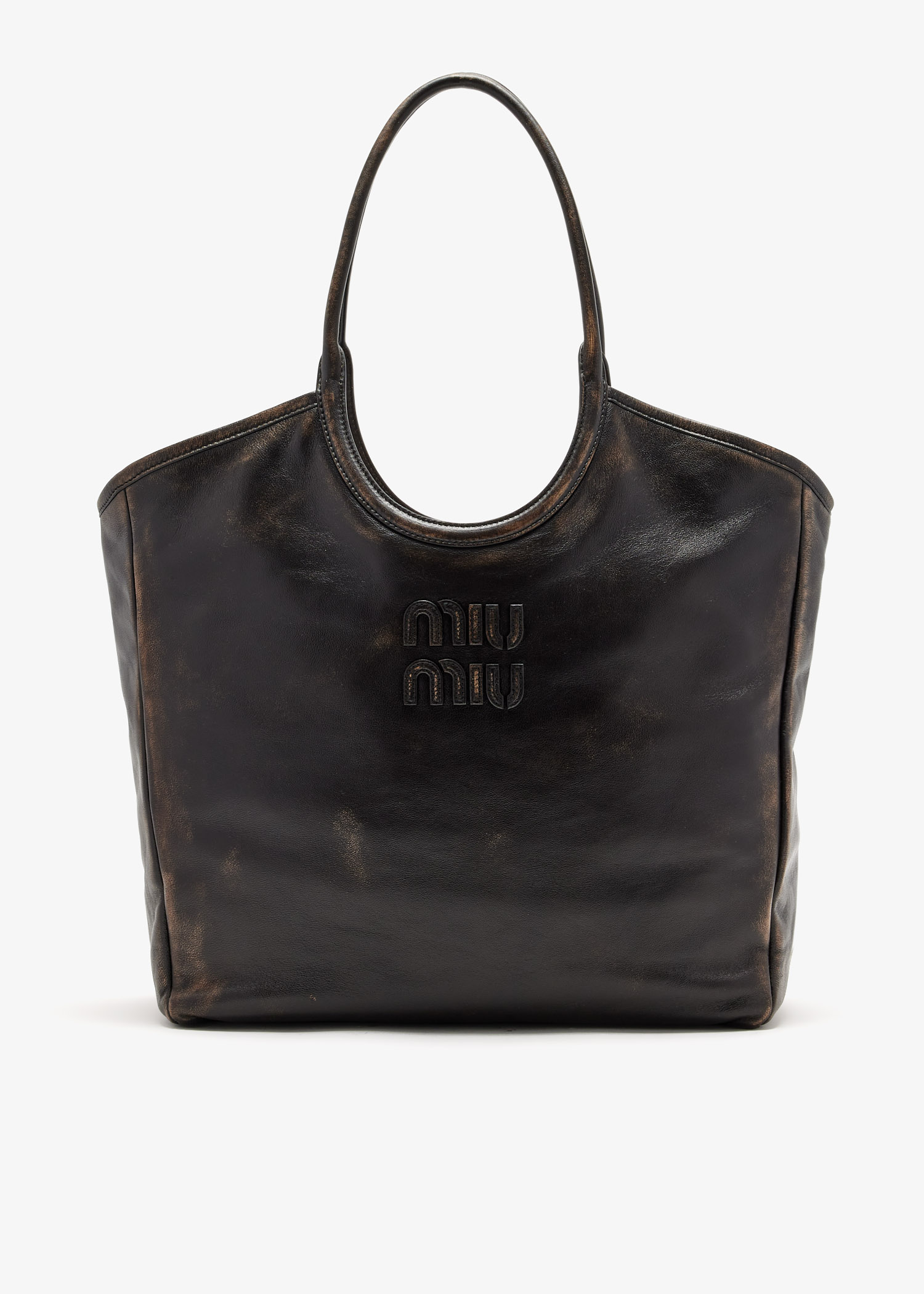 

Ivy leather tote bag, Brown