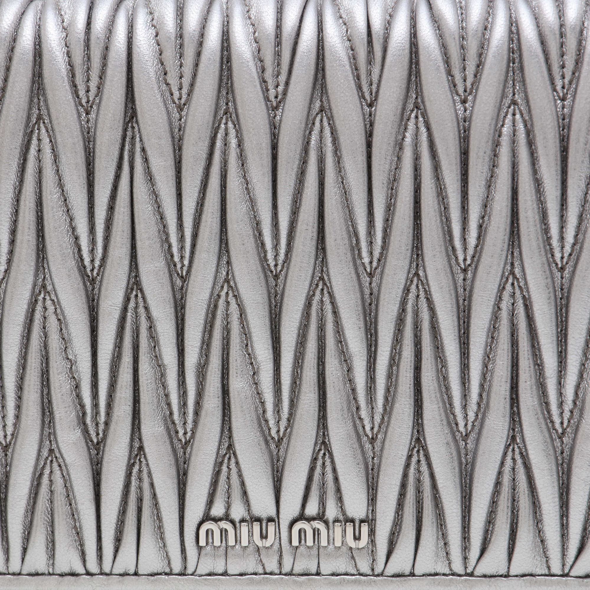 

Délice Miu matelassé leather bag, Silver