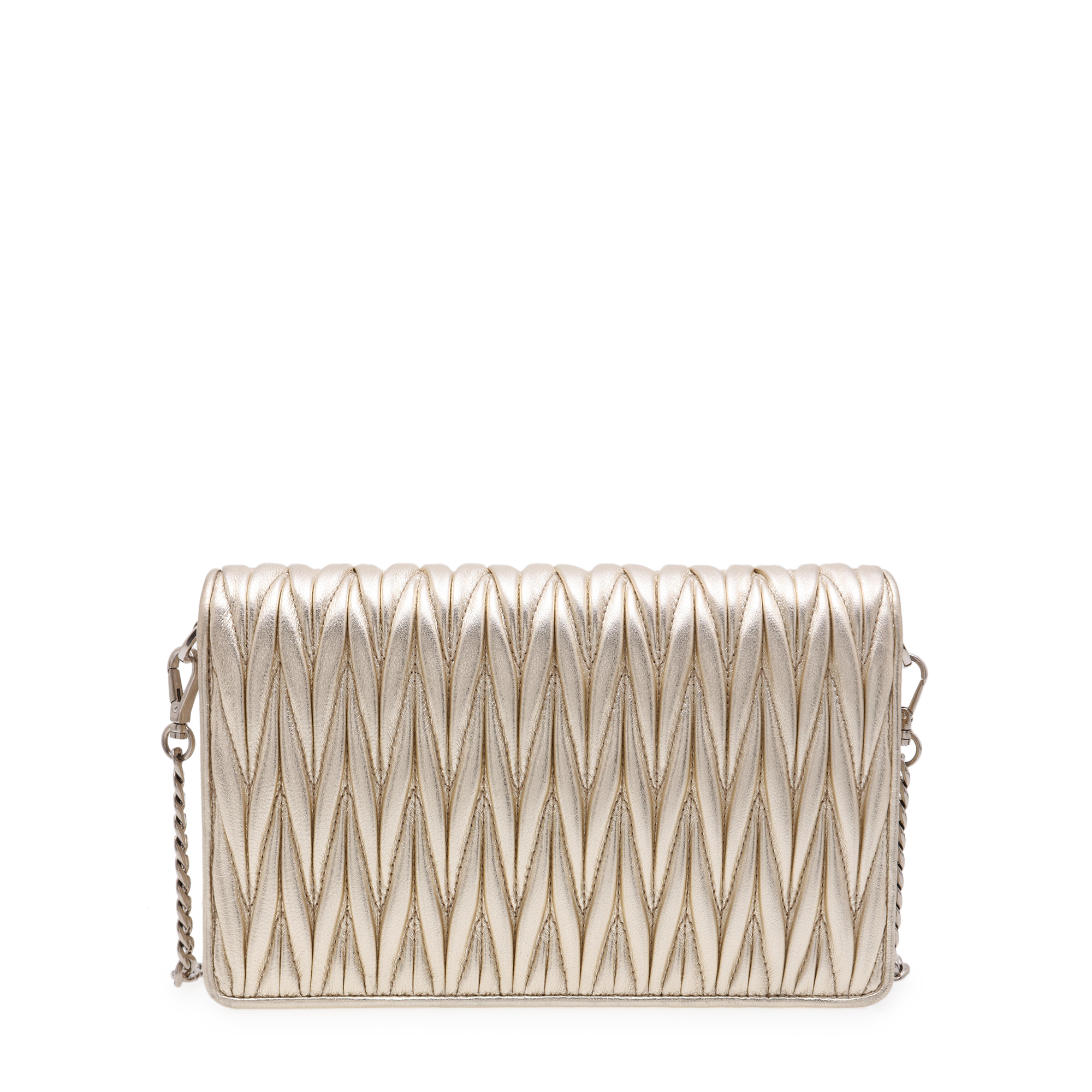 

Délice Miu matelassé leather bag, Gold