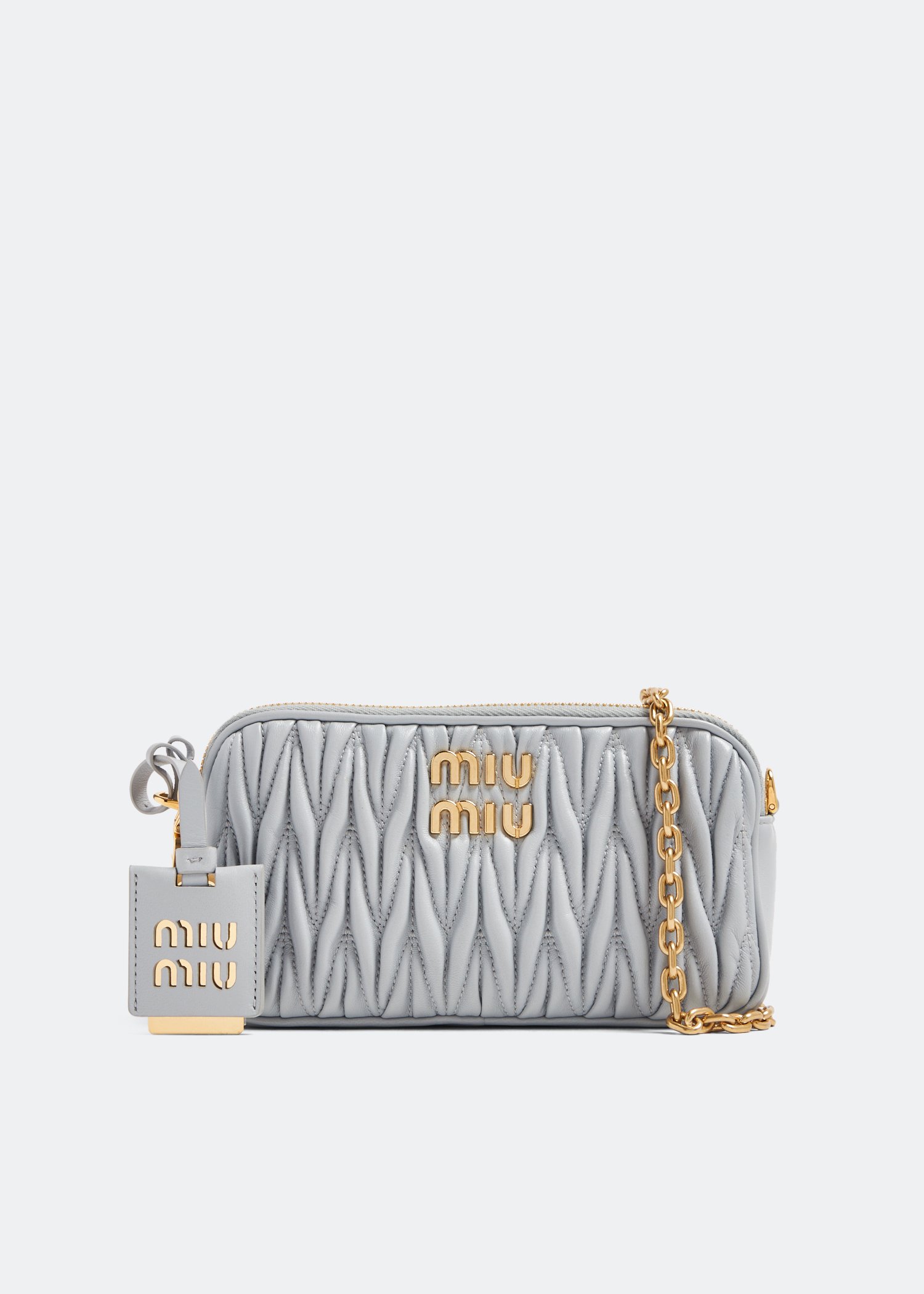 

Matelassé nappa mini bag, Grey