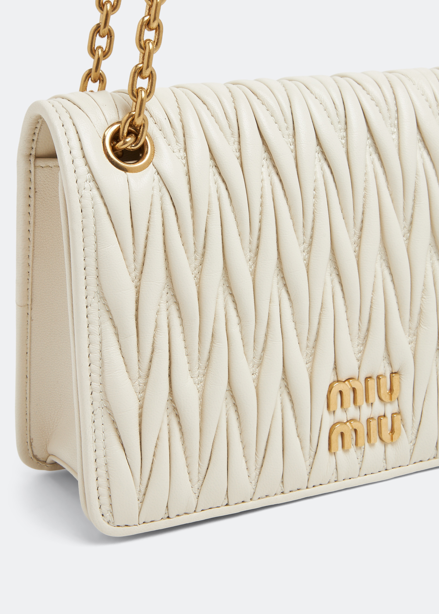 

Matelassé nappa leather mini-bag, White