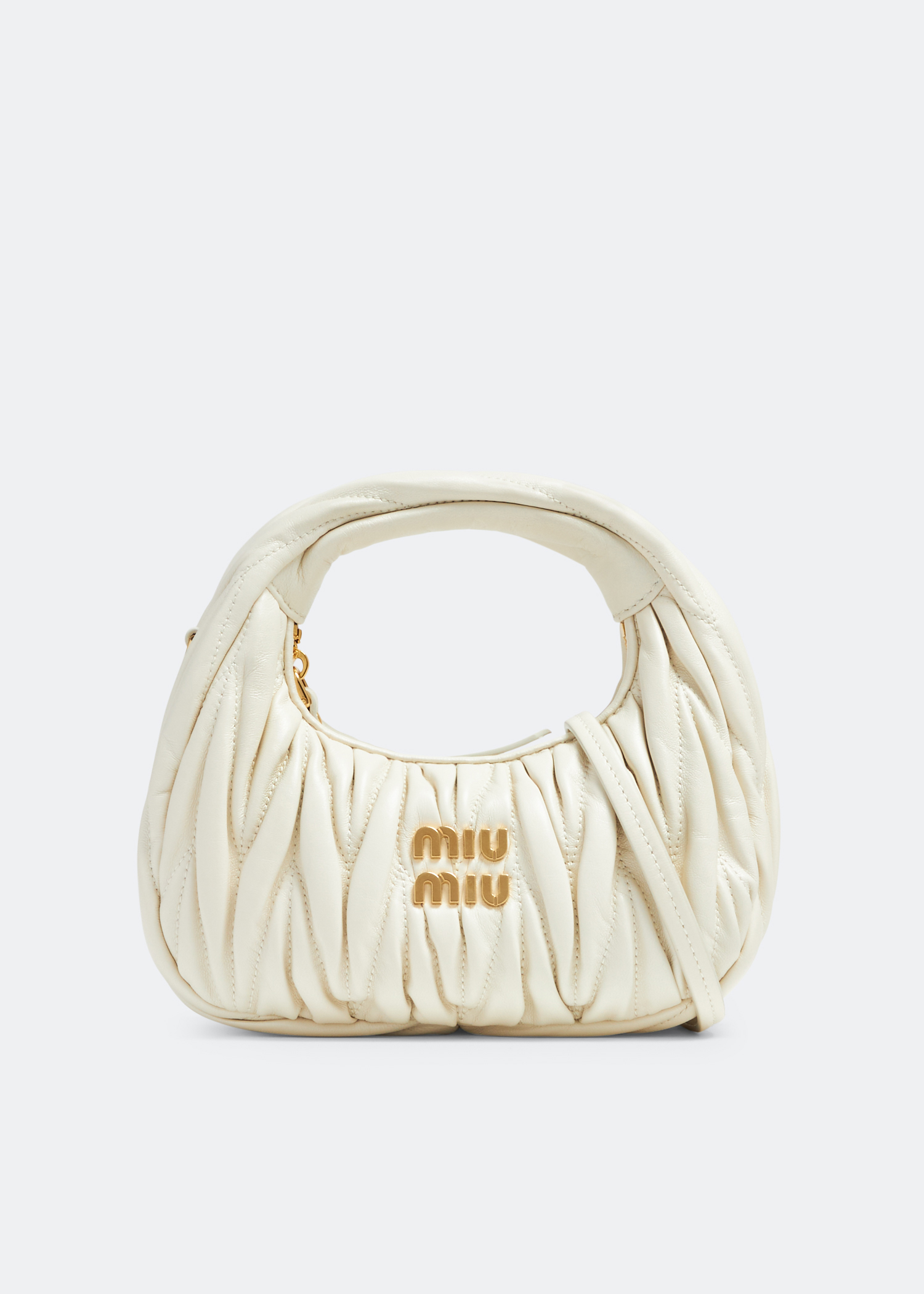 

Wander matelassé hobo mini bag, White