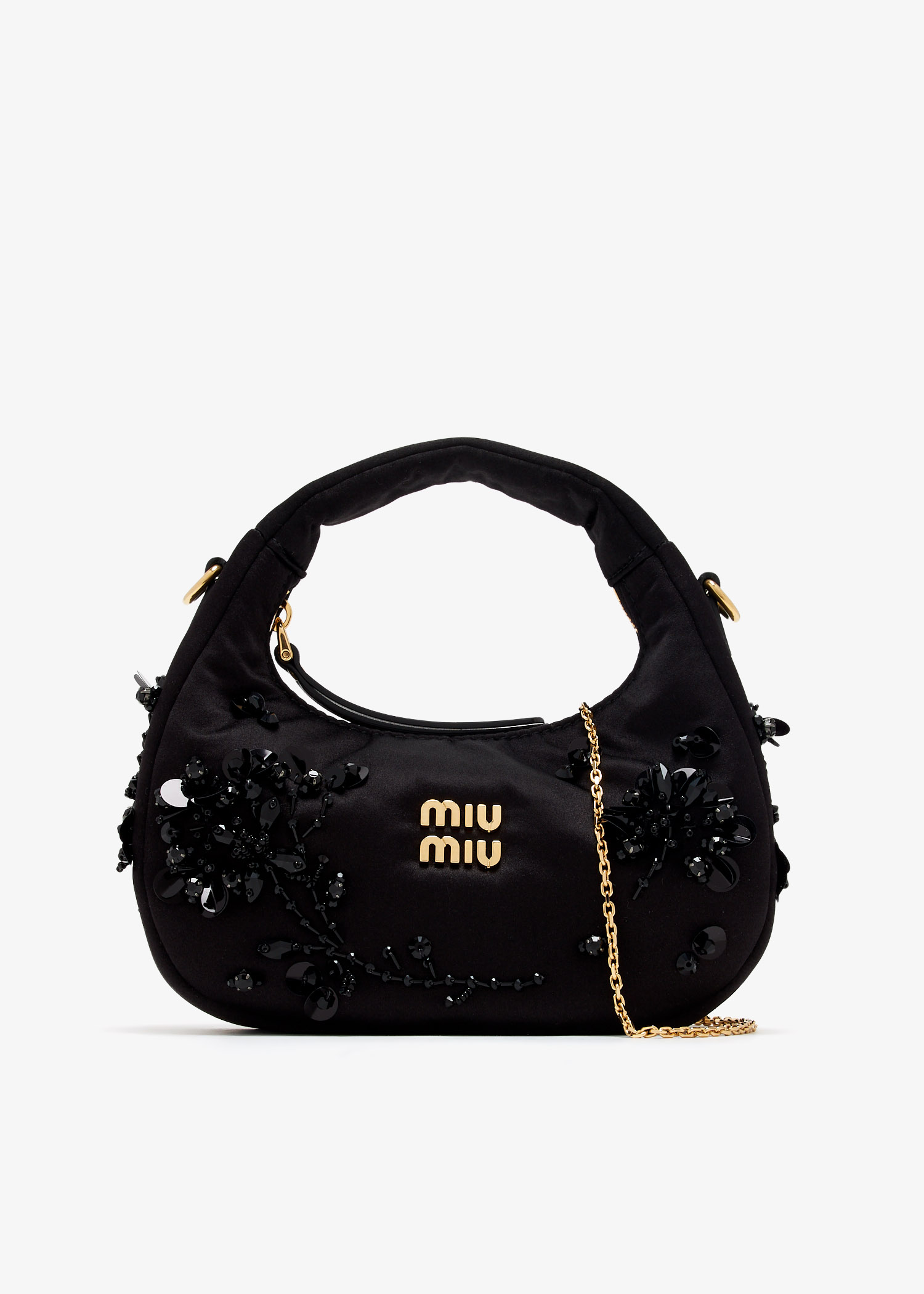 

Wander embroidered duchesse mini bag, Black