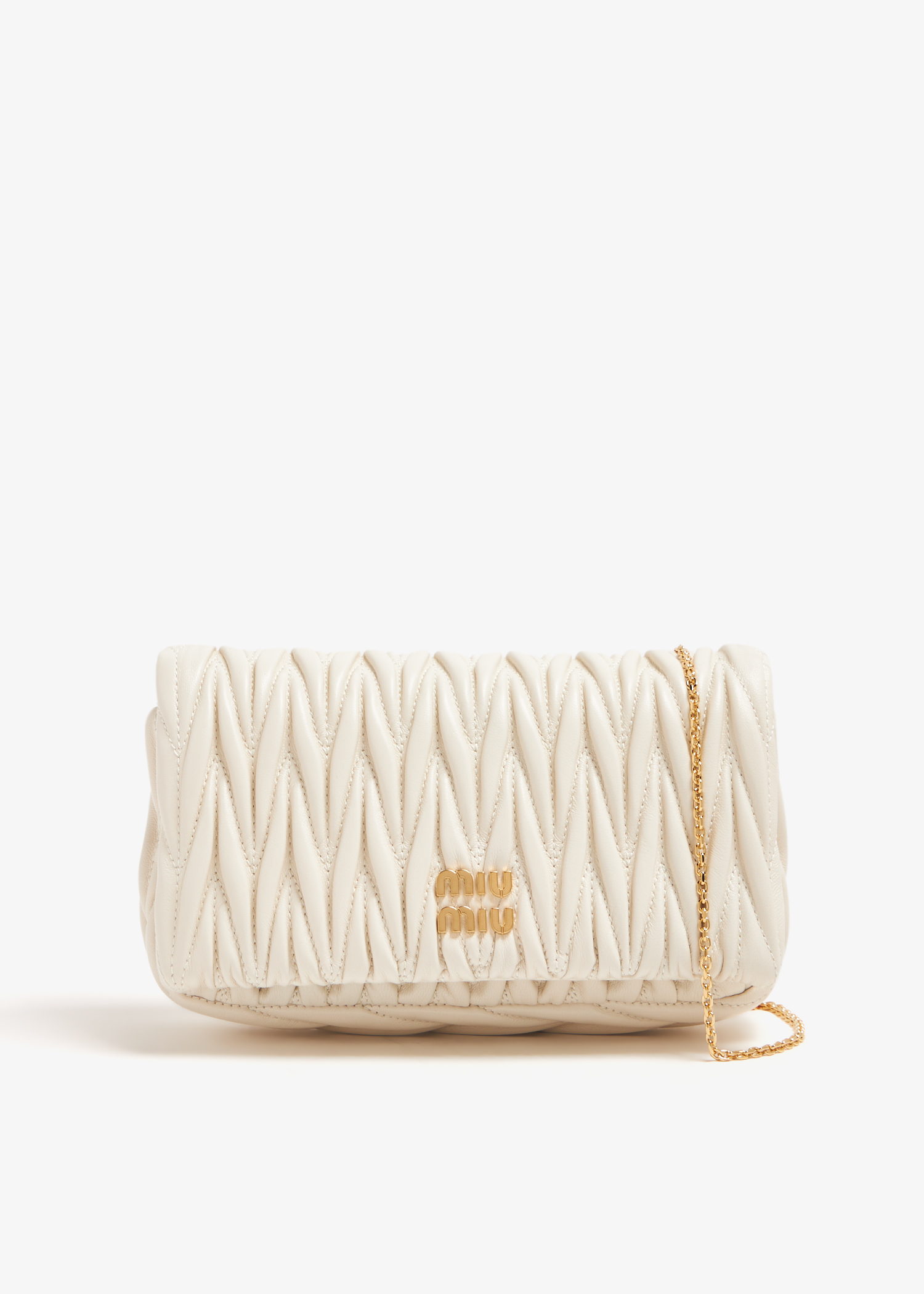 

Matelassé leather mini bag, White
