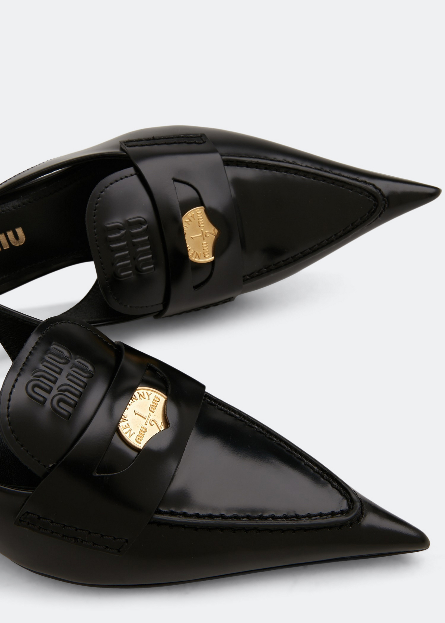 

Leather slingback pumps, Black
