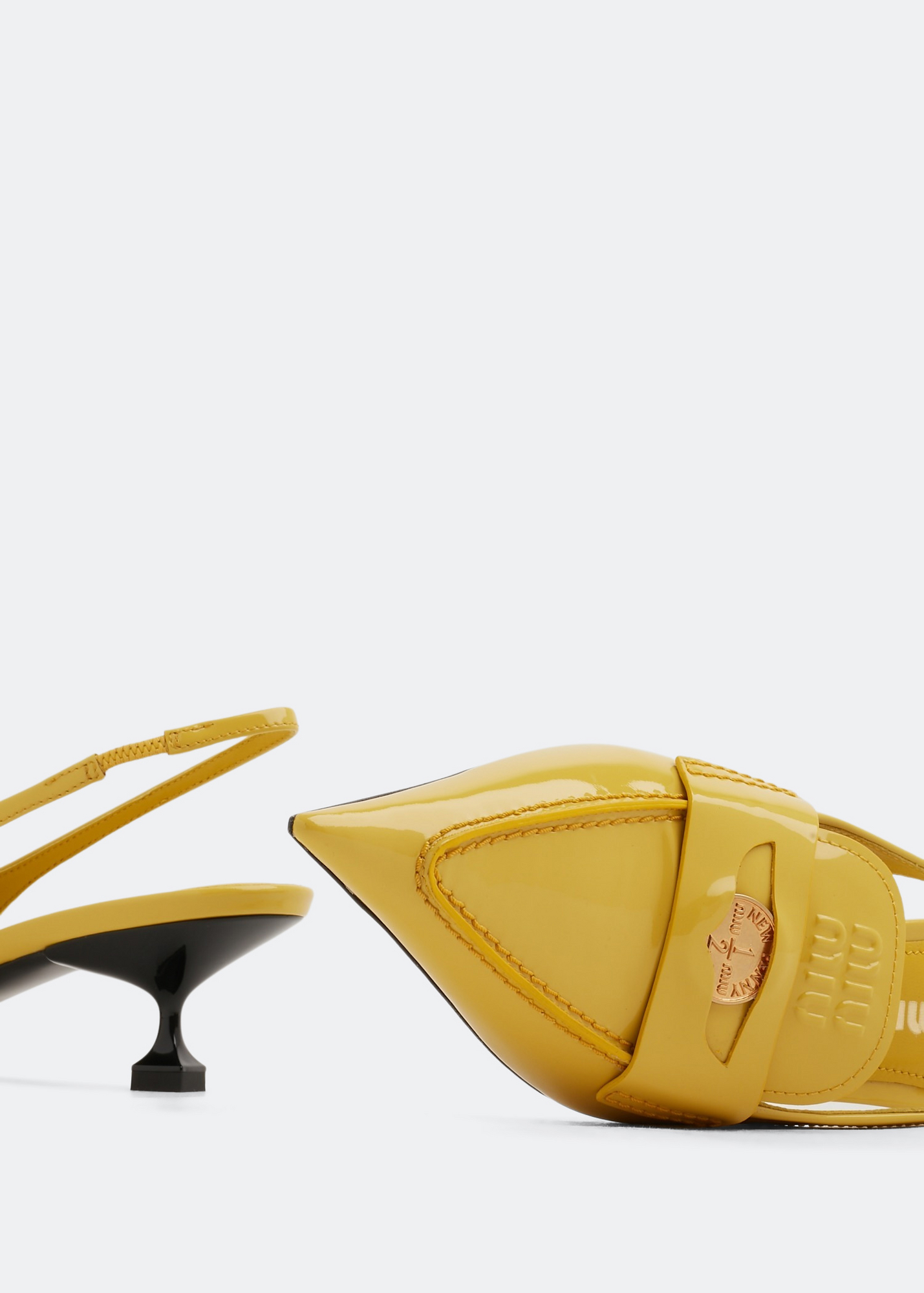 

Leather slingback pumps, Yellow