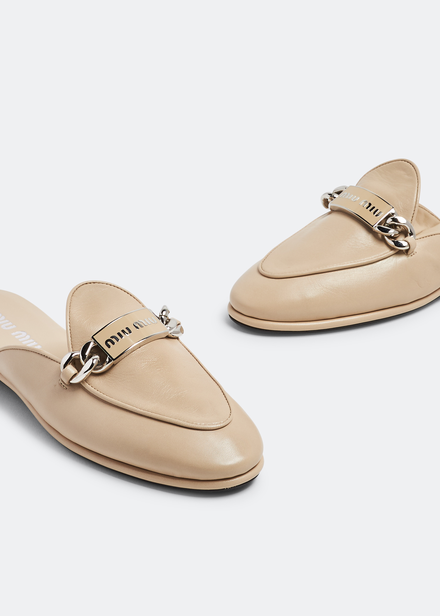 

Leather slippers, Beige