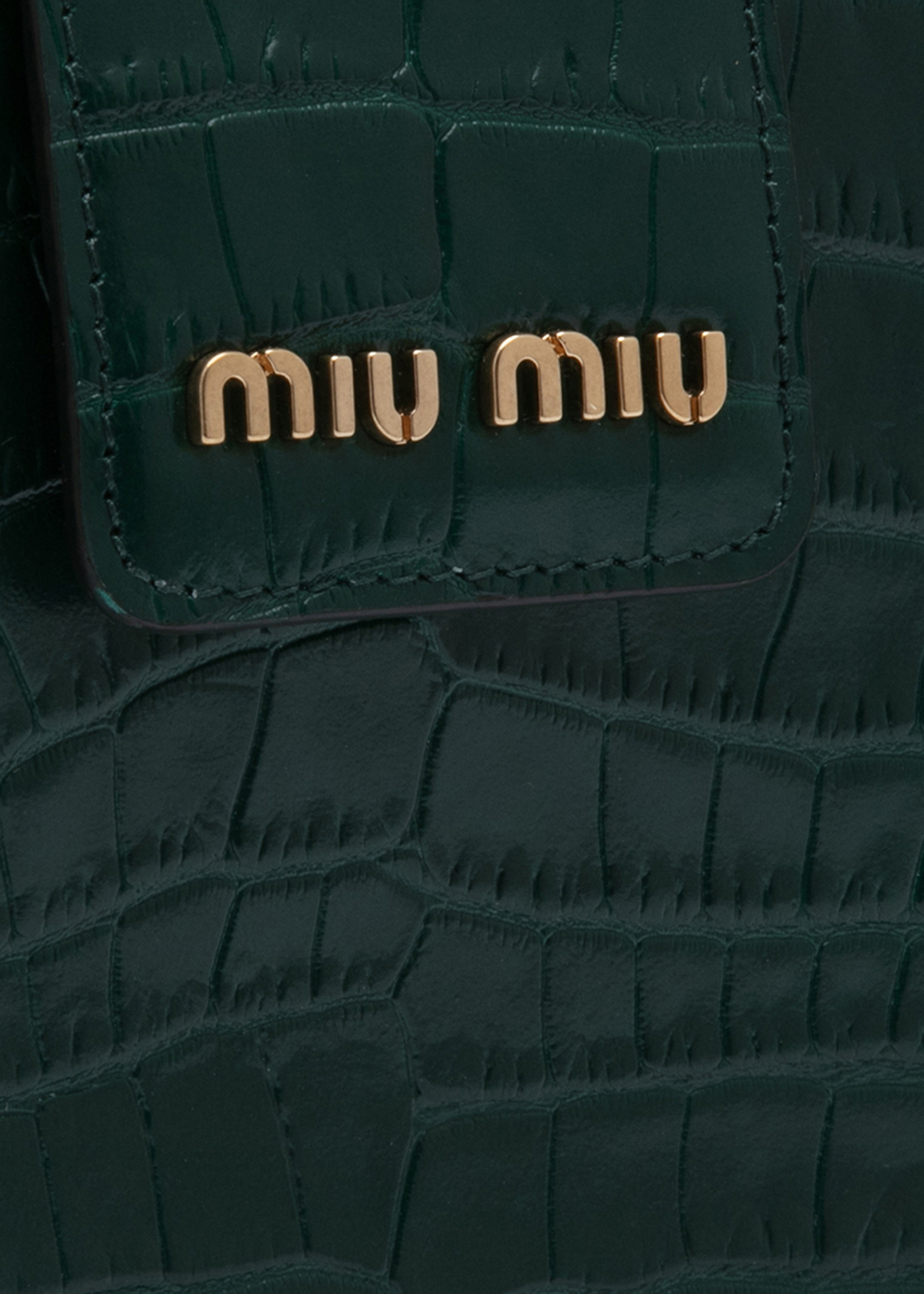 

Croc-effect leather bag, Green