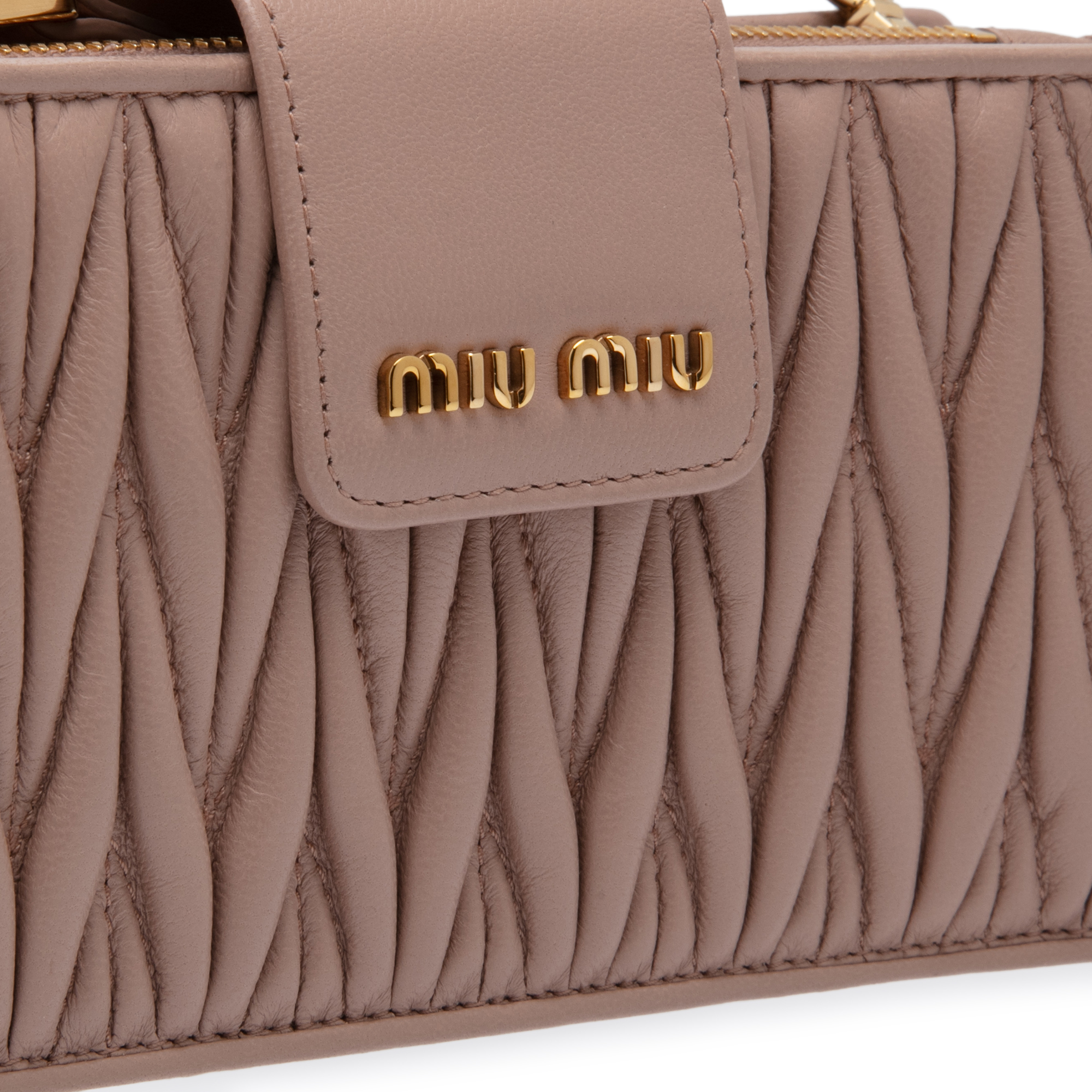 

Croc-effect leather bag, Beige