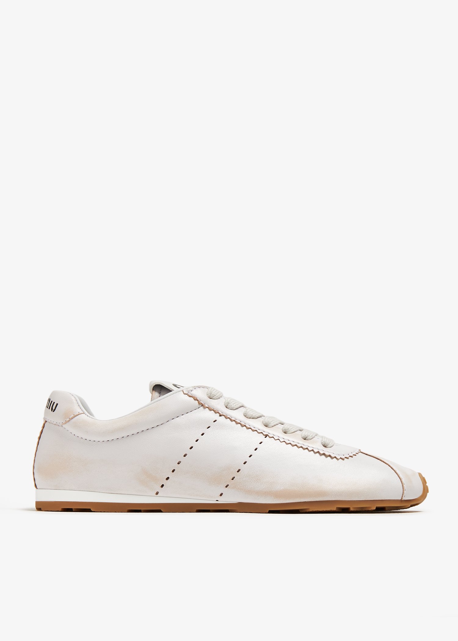 

Bleached leather sneakers, White