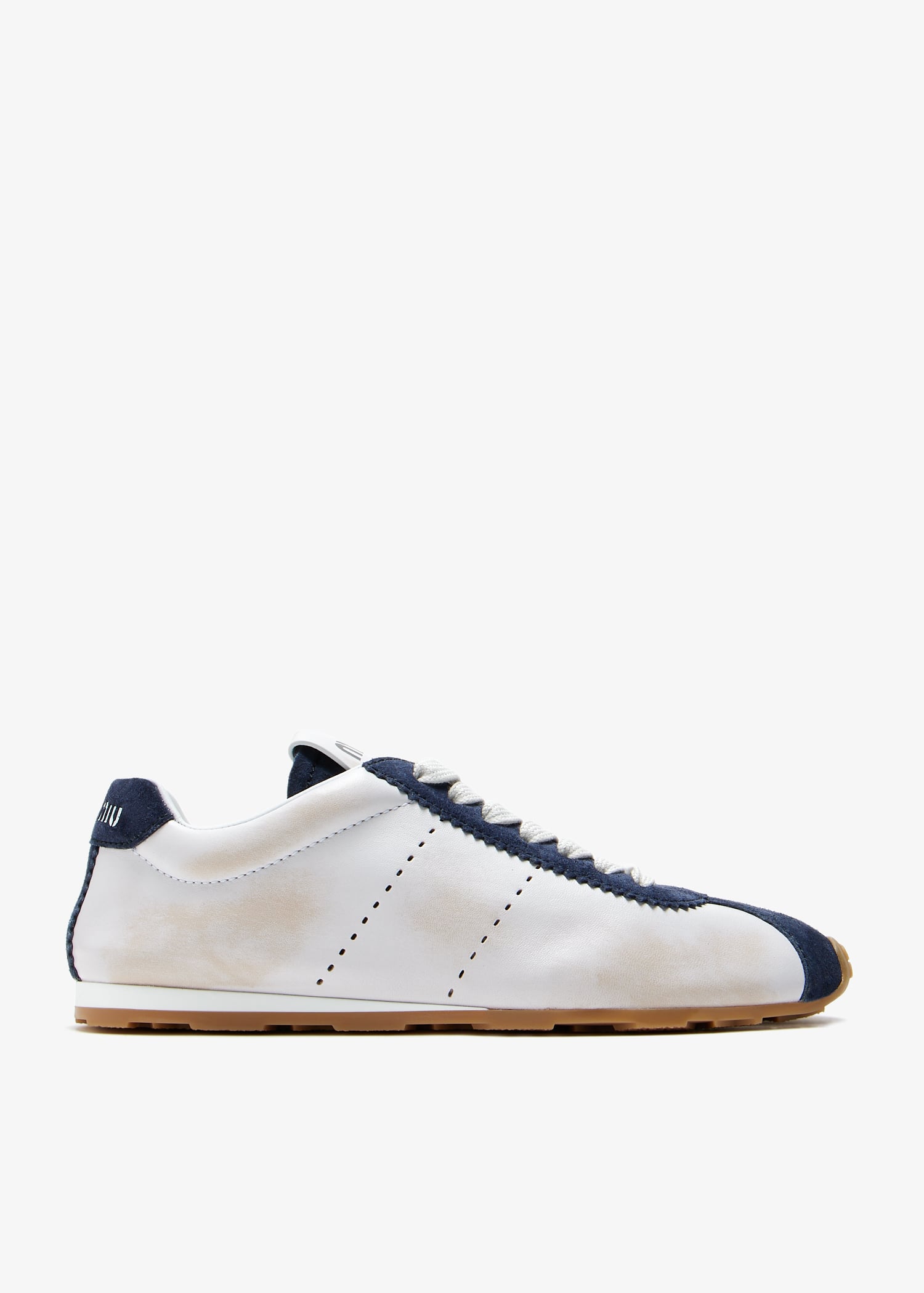 

Plume nappa leather and suede sneakers, White