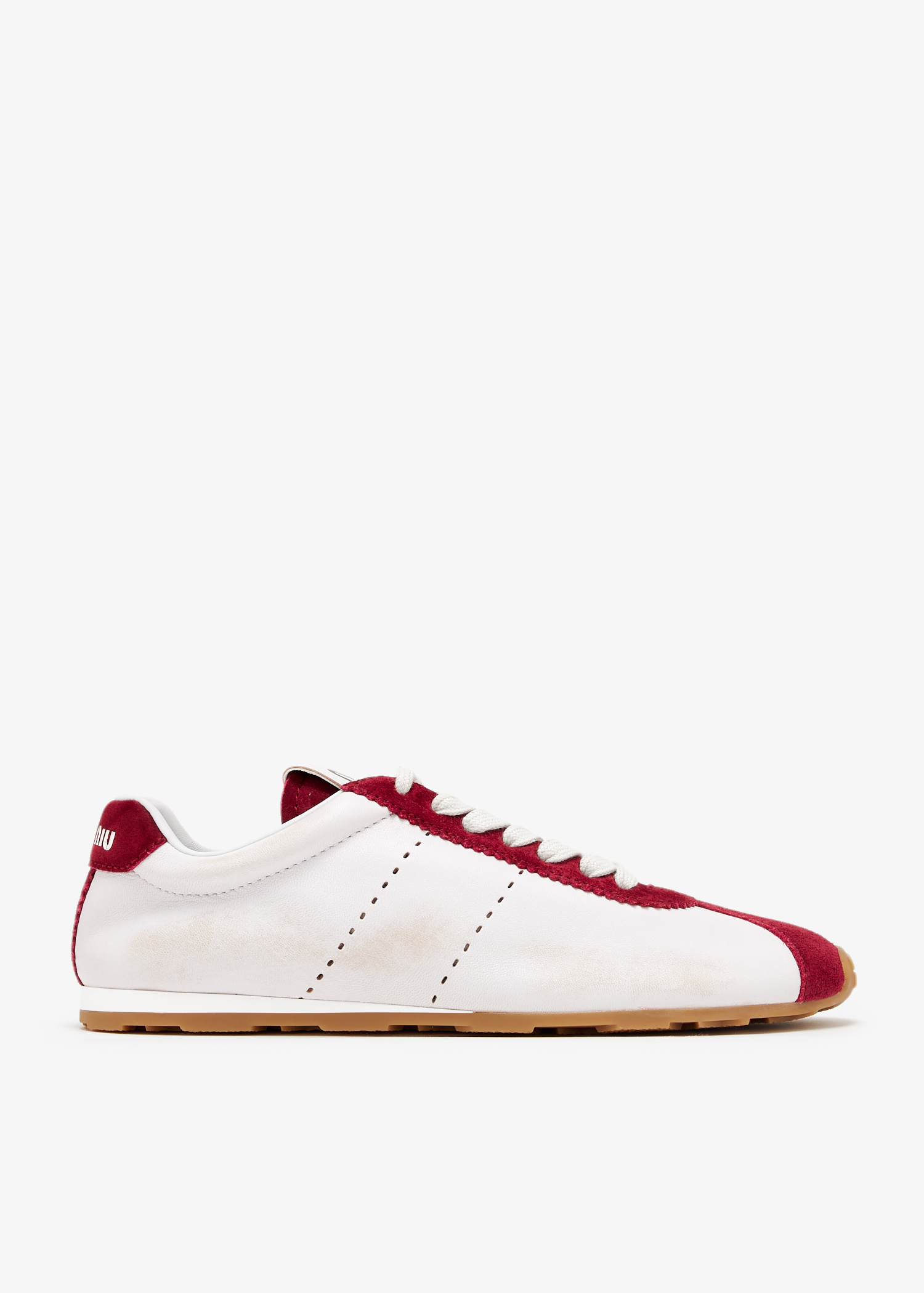 

Plume nappa leather and suede sneakers, White