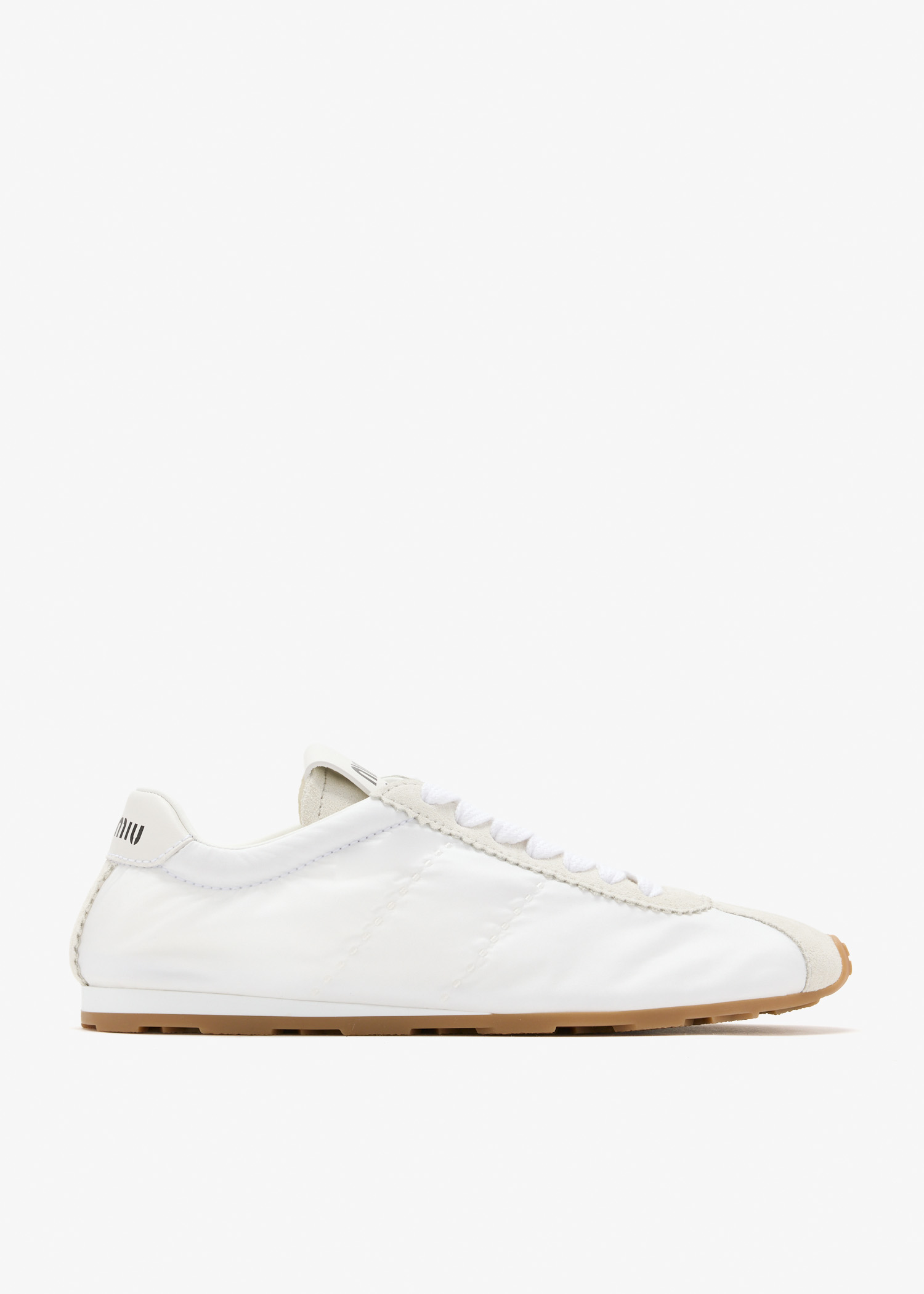 

Plume technical fabric and suede sneakers, White