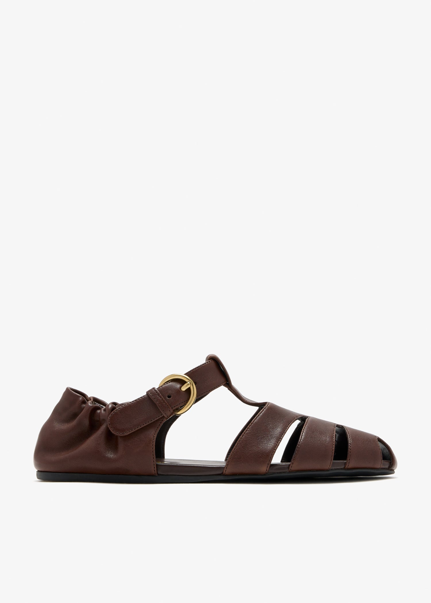 

Ruches nappa leather fisherman sandals, Brown