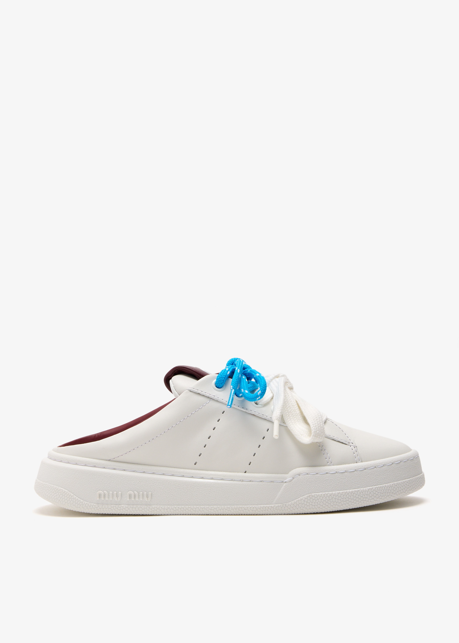 

Leather sneaker mules, White