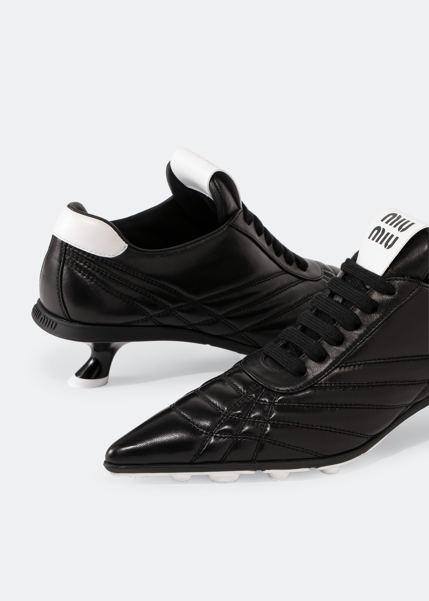 

Nappa leather mid-heel sneakers, Black
