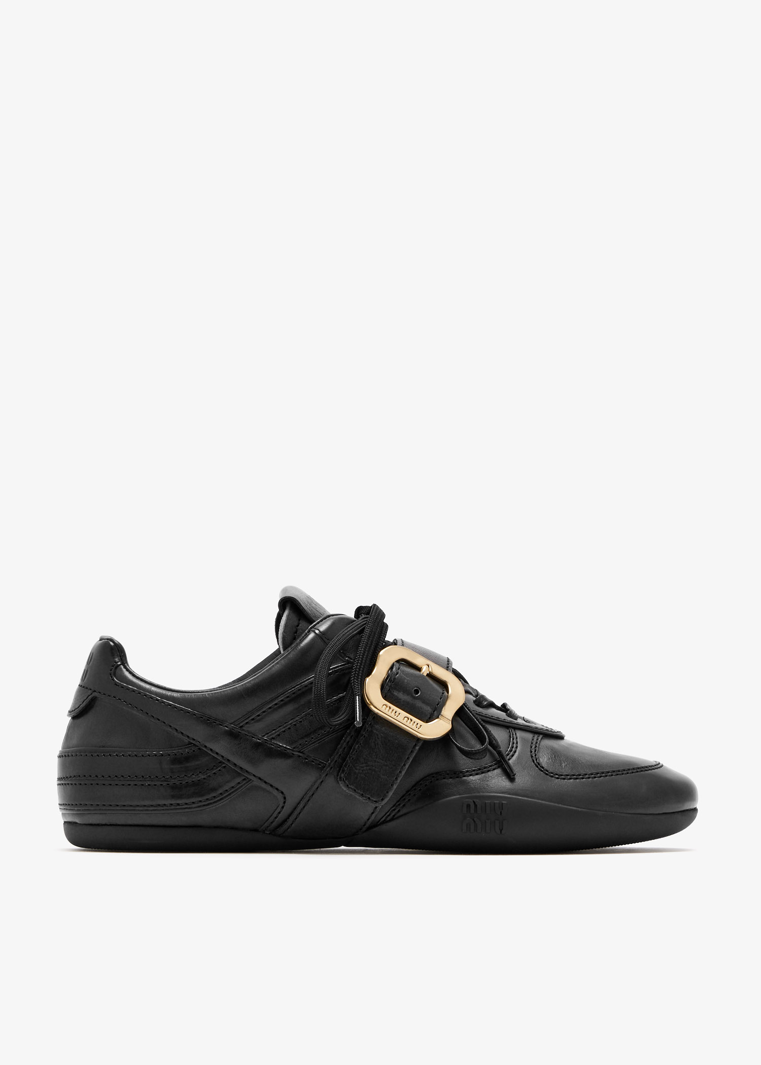 

Buckled leather sneakers, Black