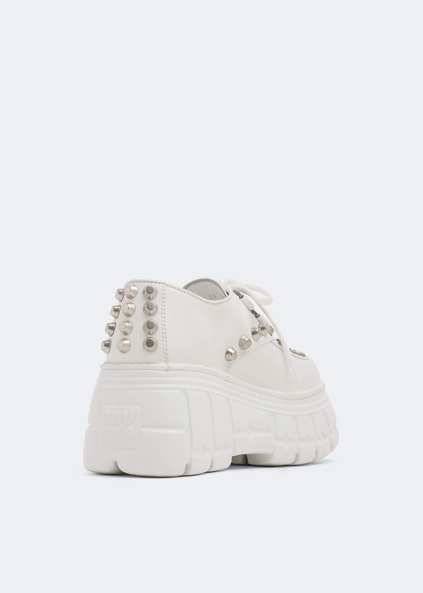 

Studded leather sneakers, White