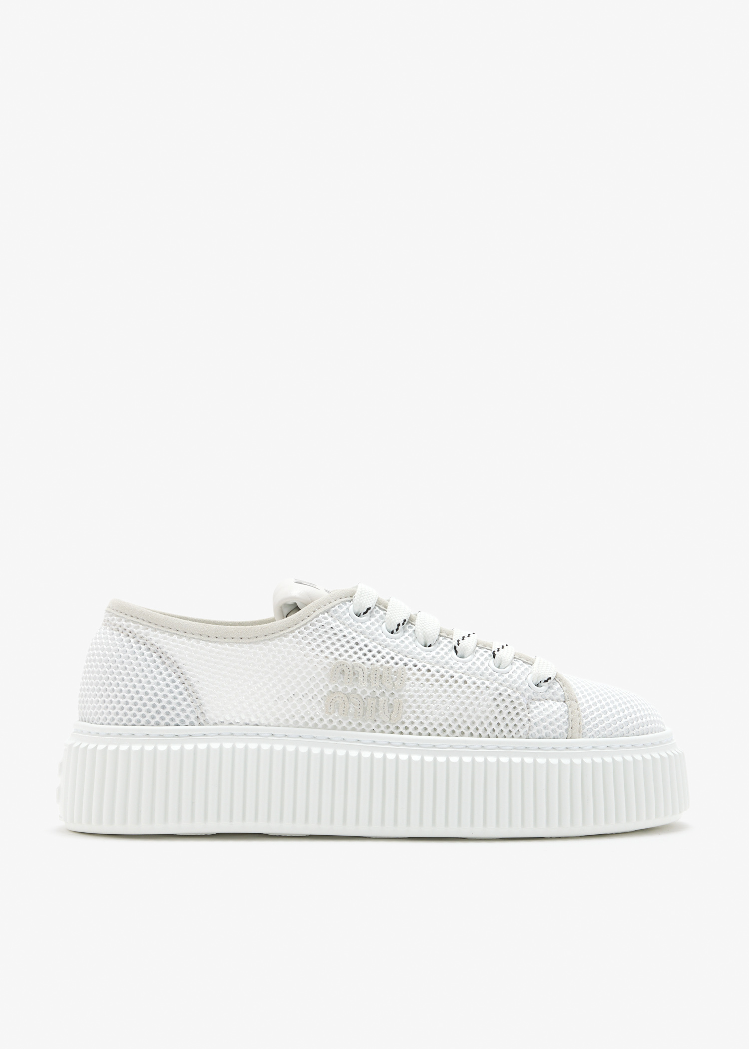 

Mesh fabric sneakers, White