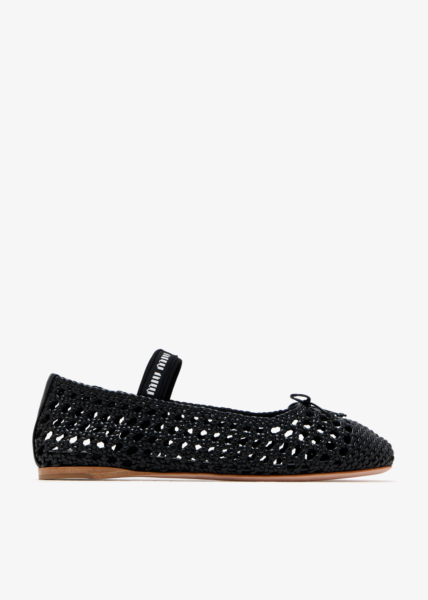 

Woven nappa leather ballerinas, Black