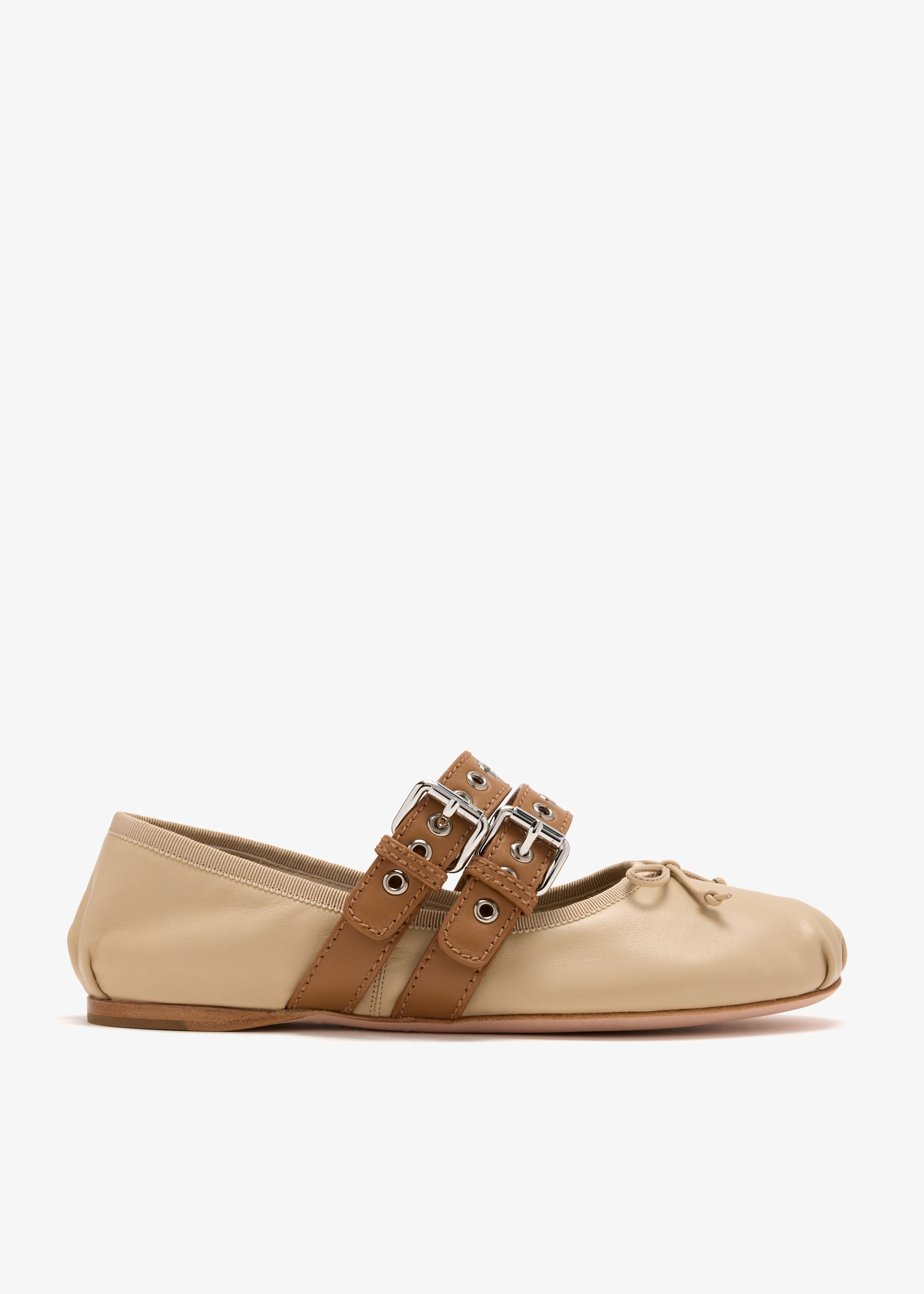 

Leather ballerinas, Beige