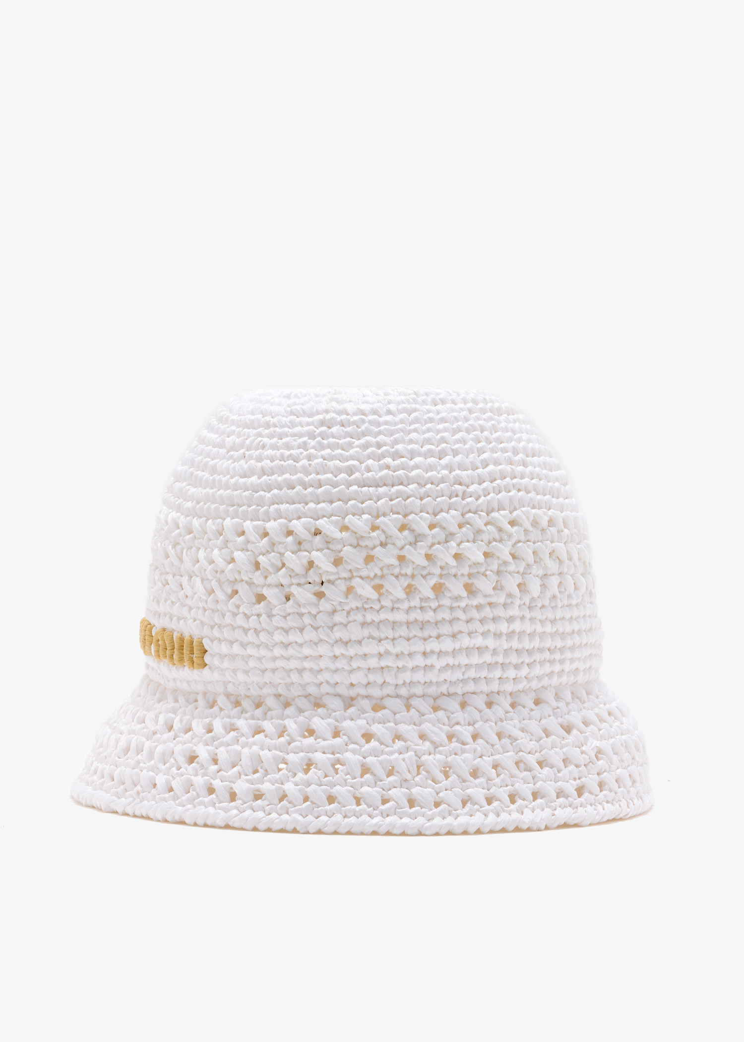 

Woven fabric hat, White