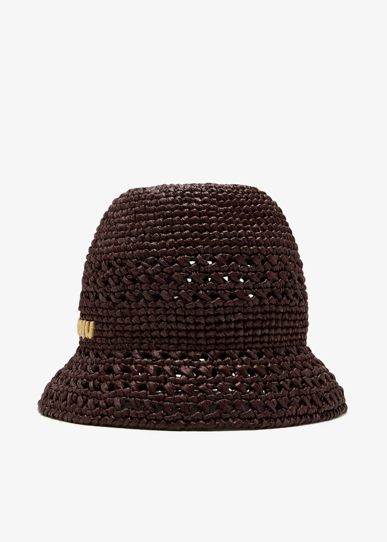 

Woven fabric hat, Brown
