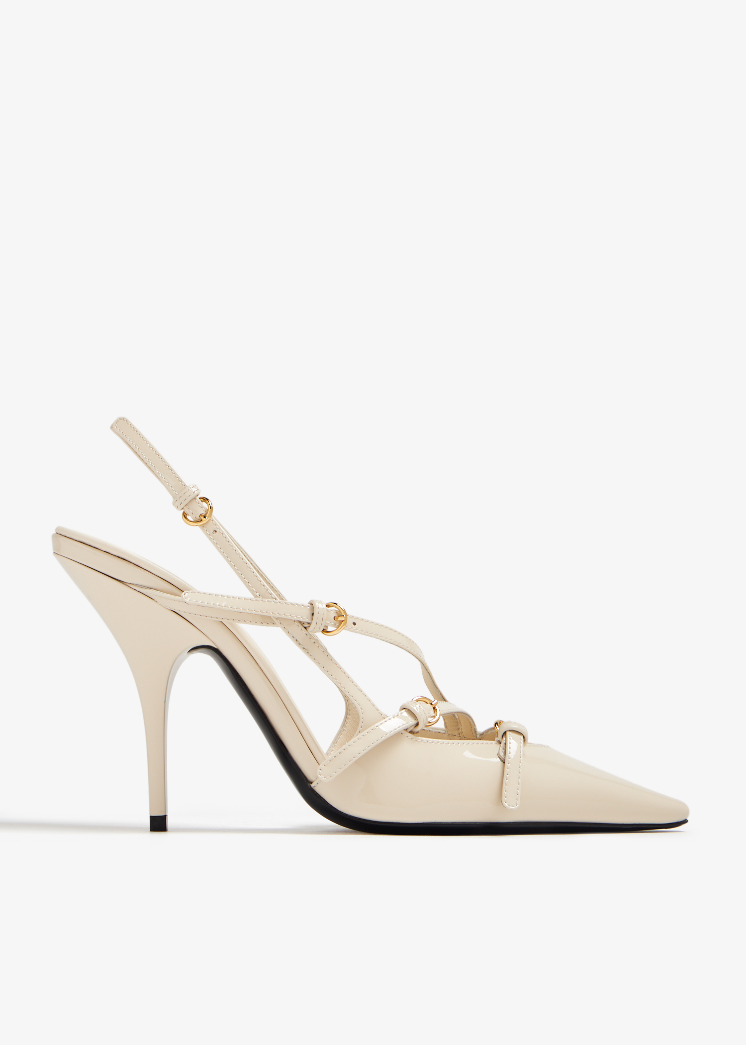 

Buckle slingback pumps, Beige