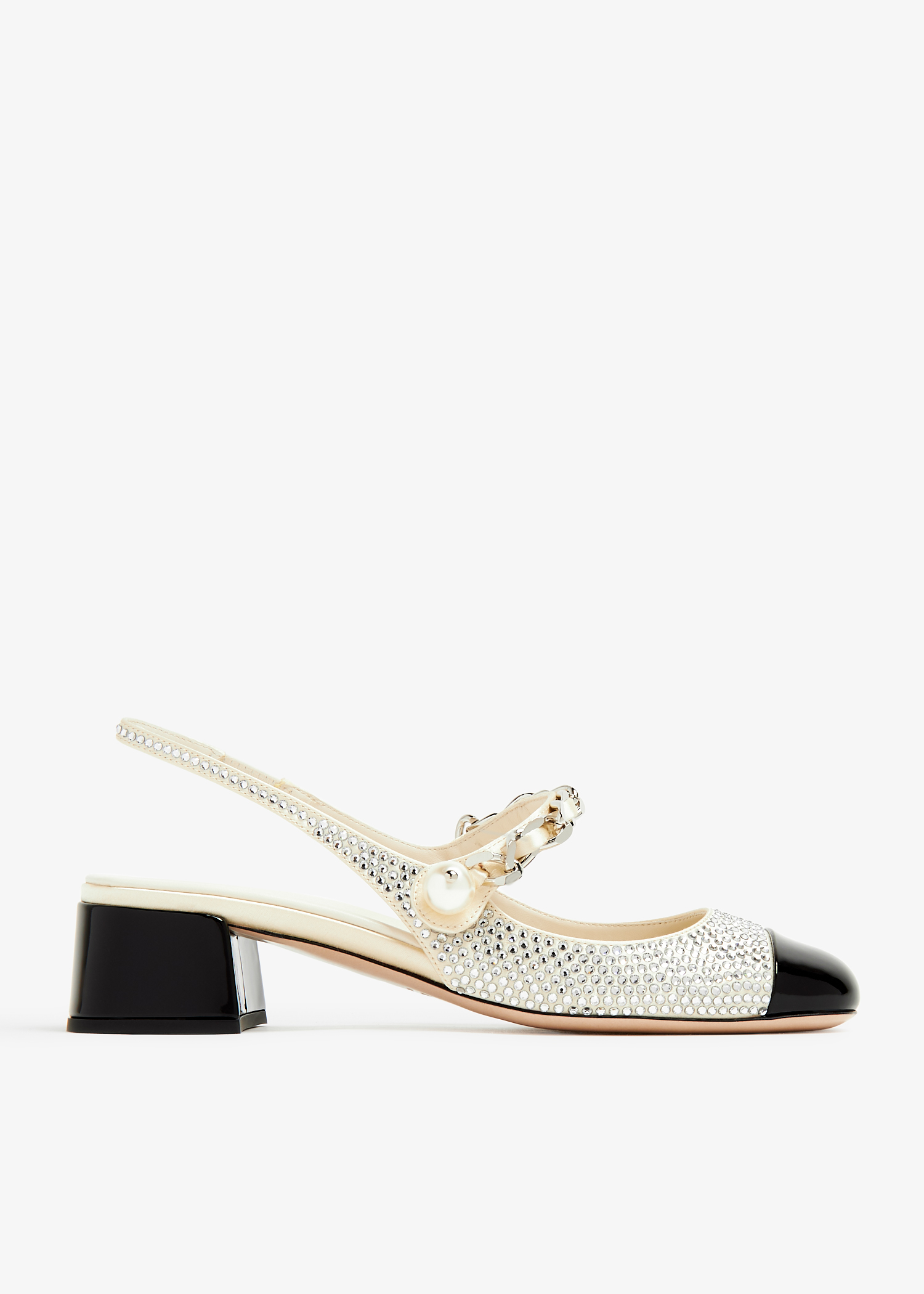 

Crystal slingback pumps, Grey