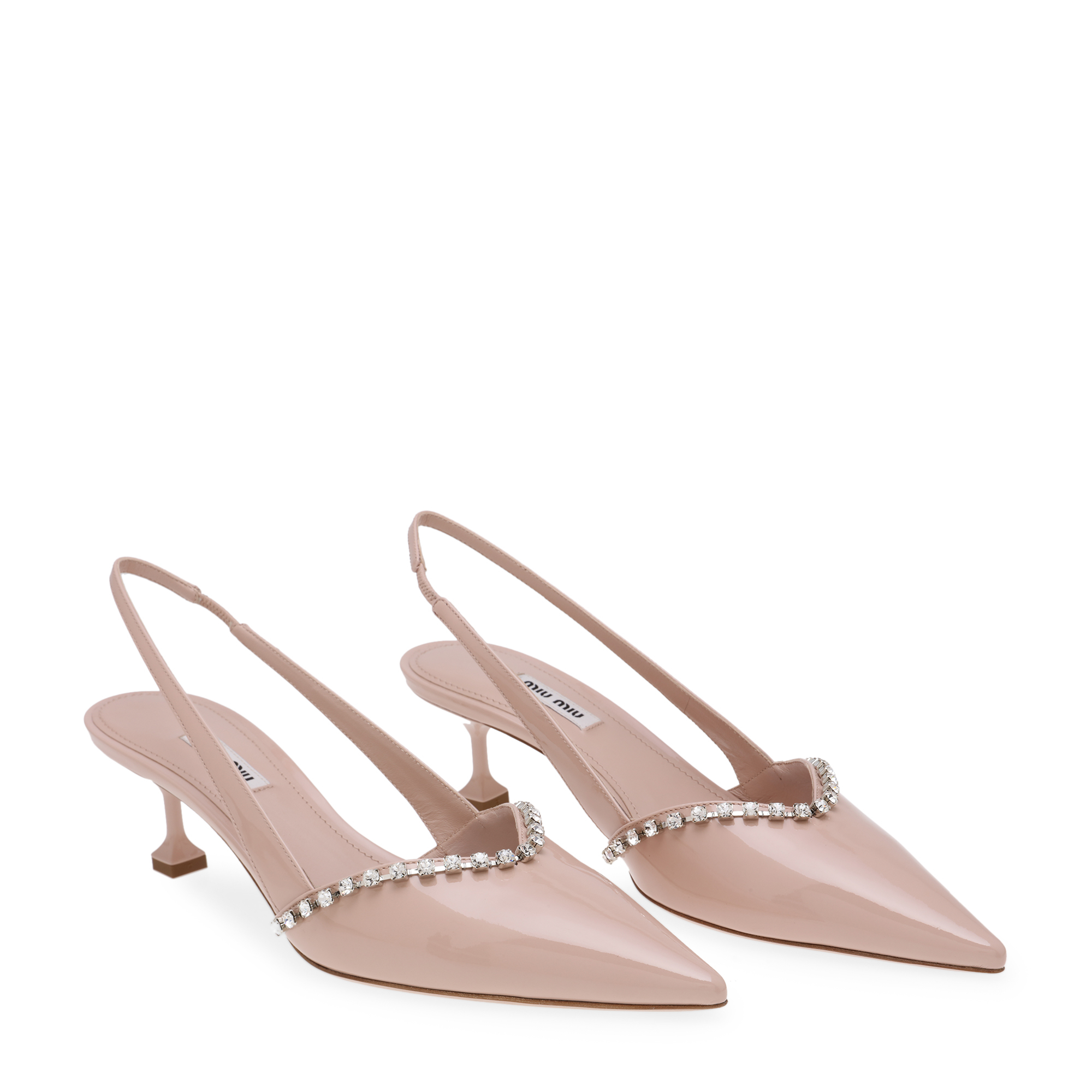 

Embellished slingback pumps, Beige