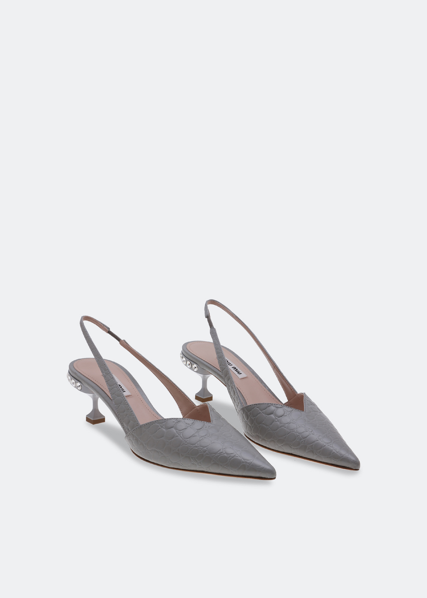 

Embellished slingback pumps, Grey