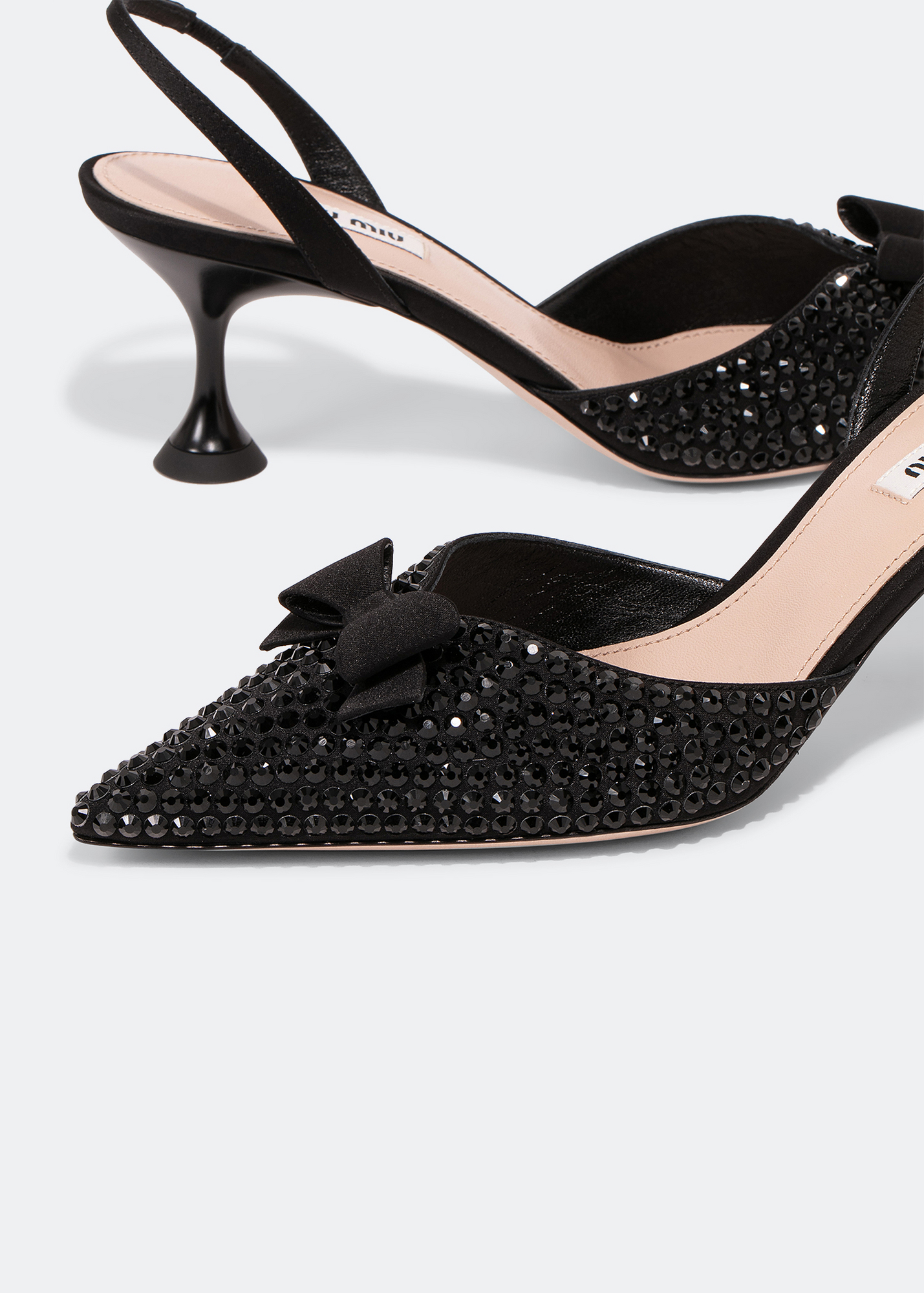 

Satin slingback pumps, Black