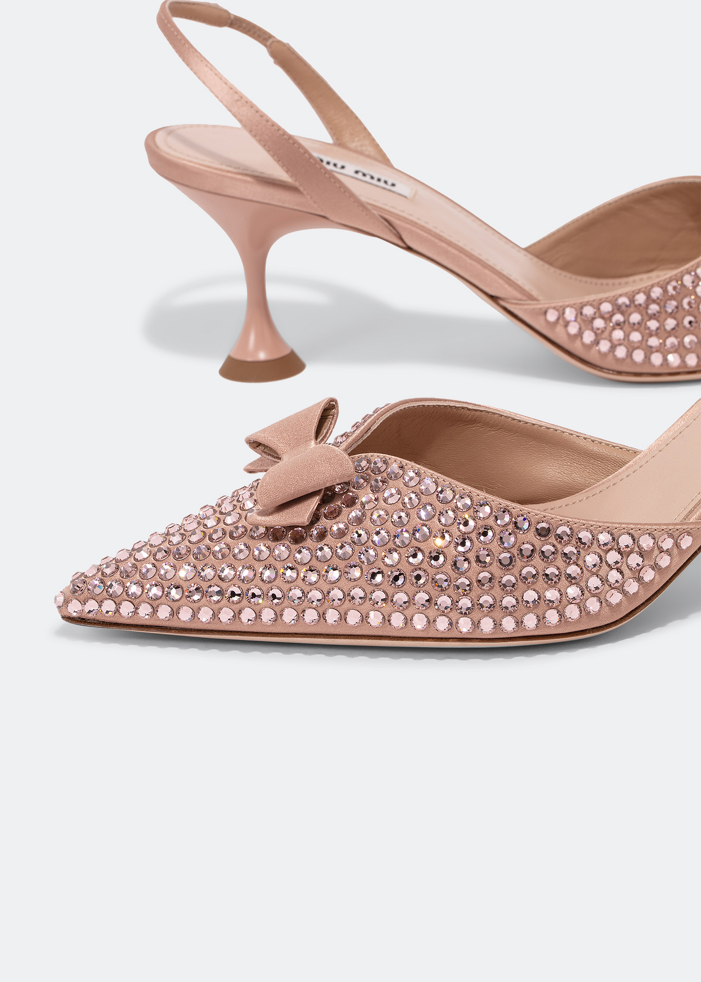 

Satin slingback pumps, Beige