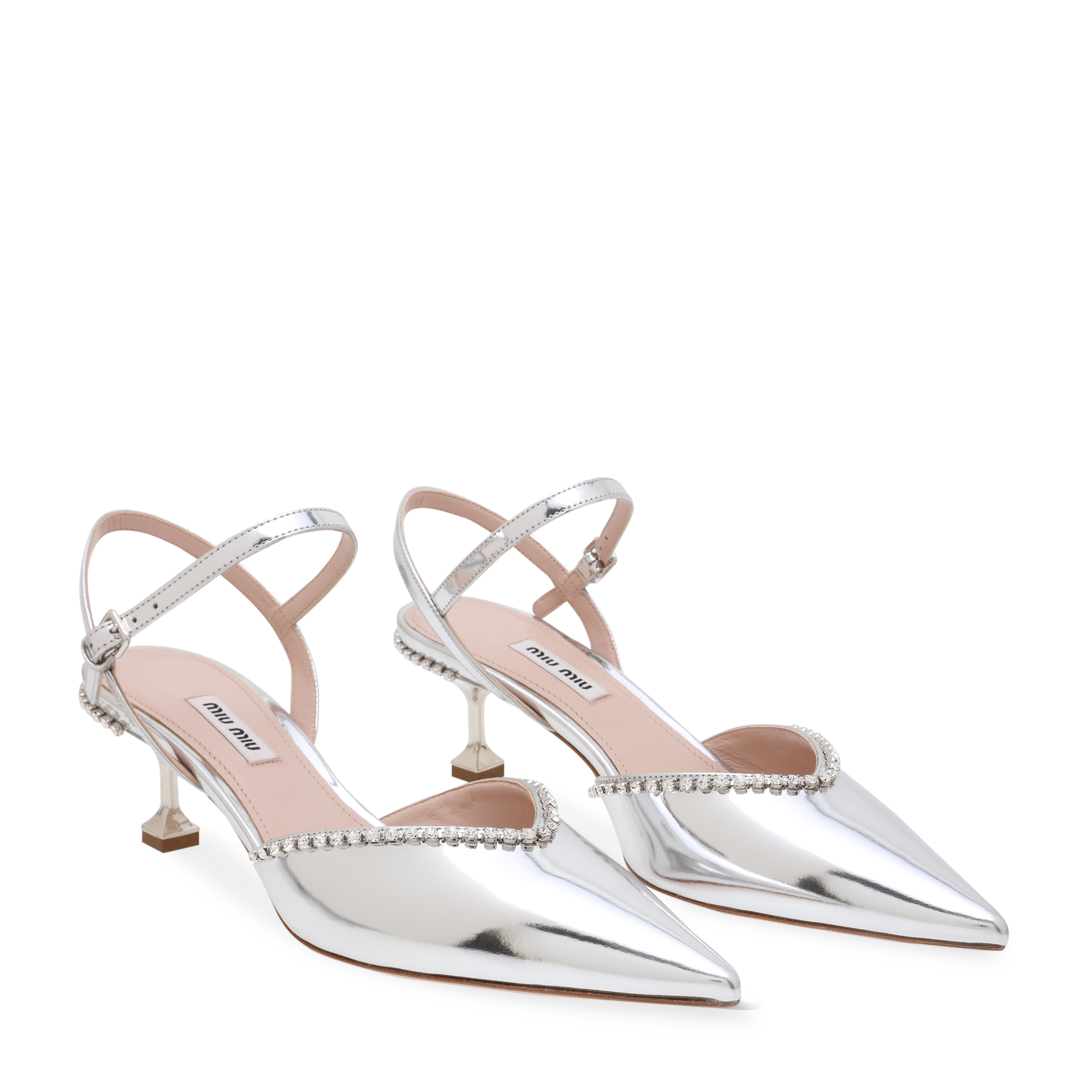 

Patent leather pumps, Silver