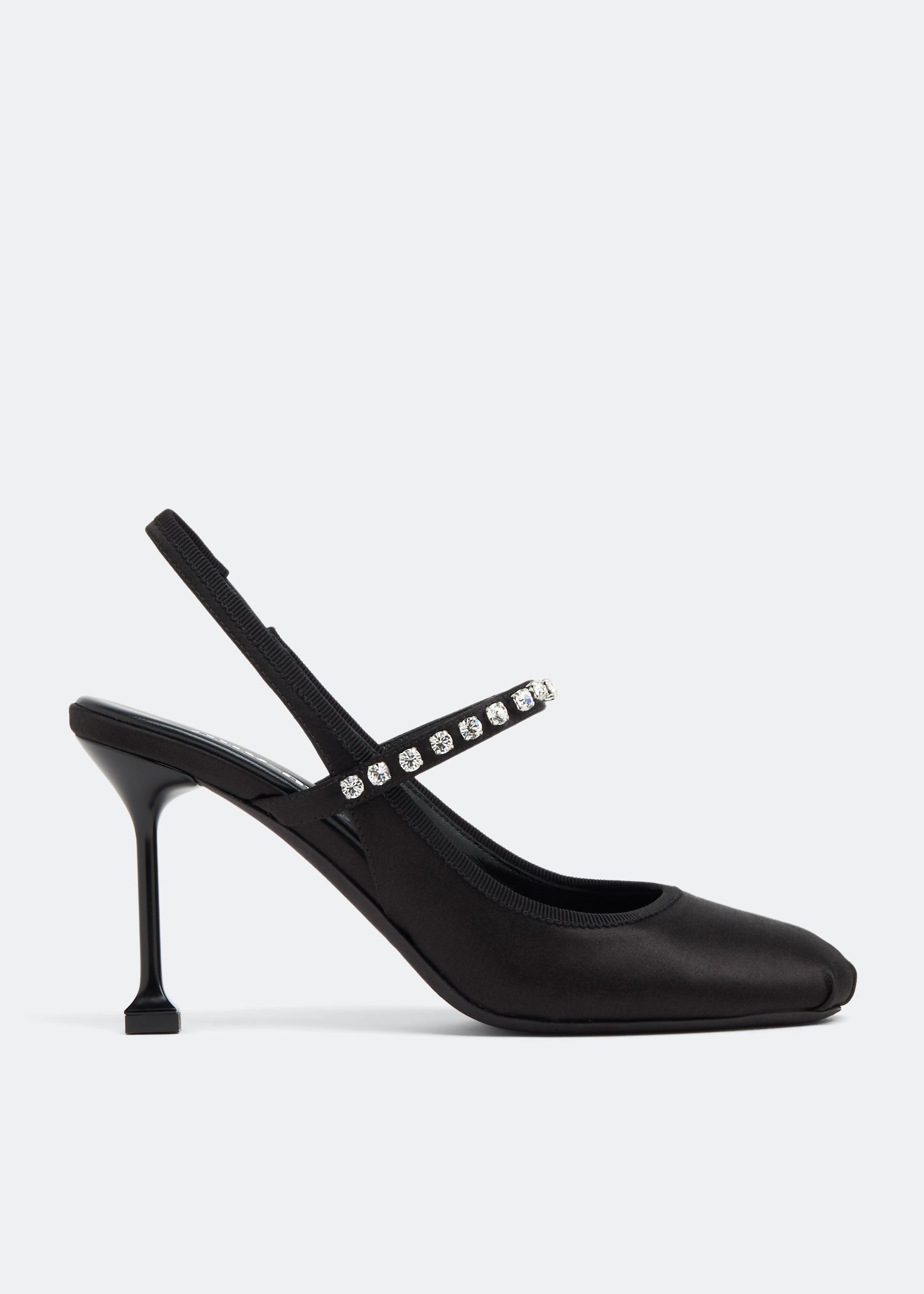 

Satin slingback pumps, Black