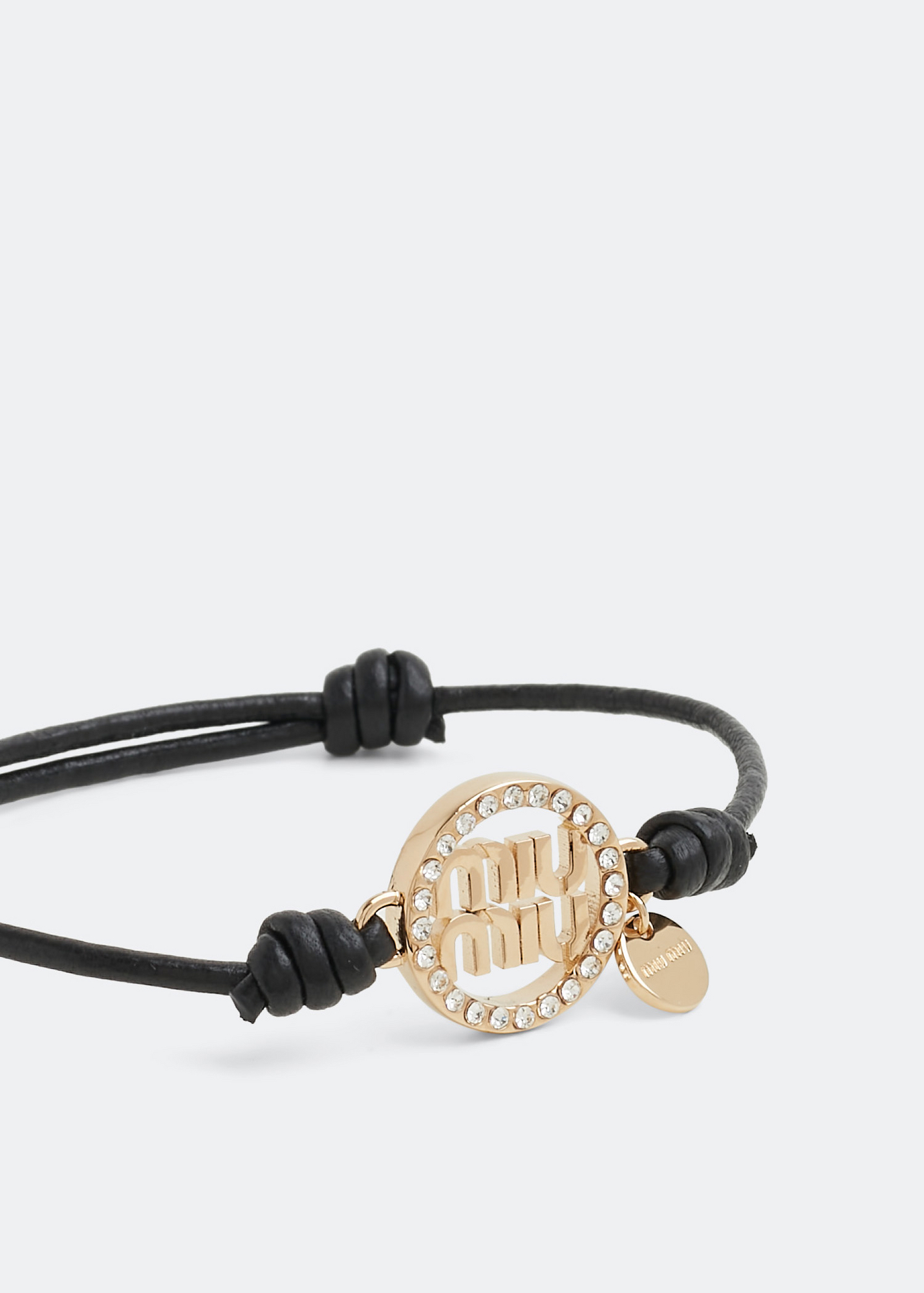 

Logo leather and metal bracelet, Black