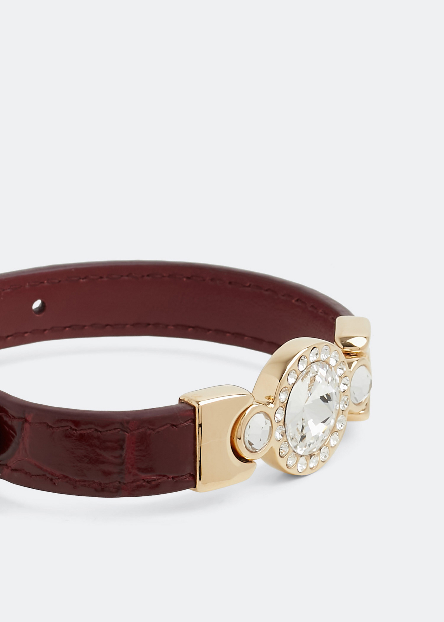 

Croco-print leather bracelet, Red