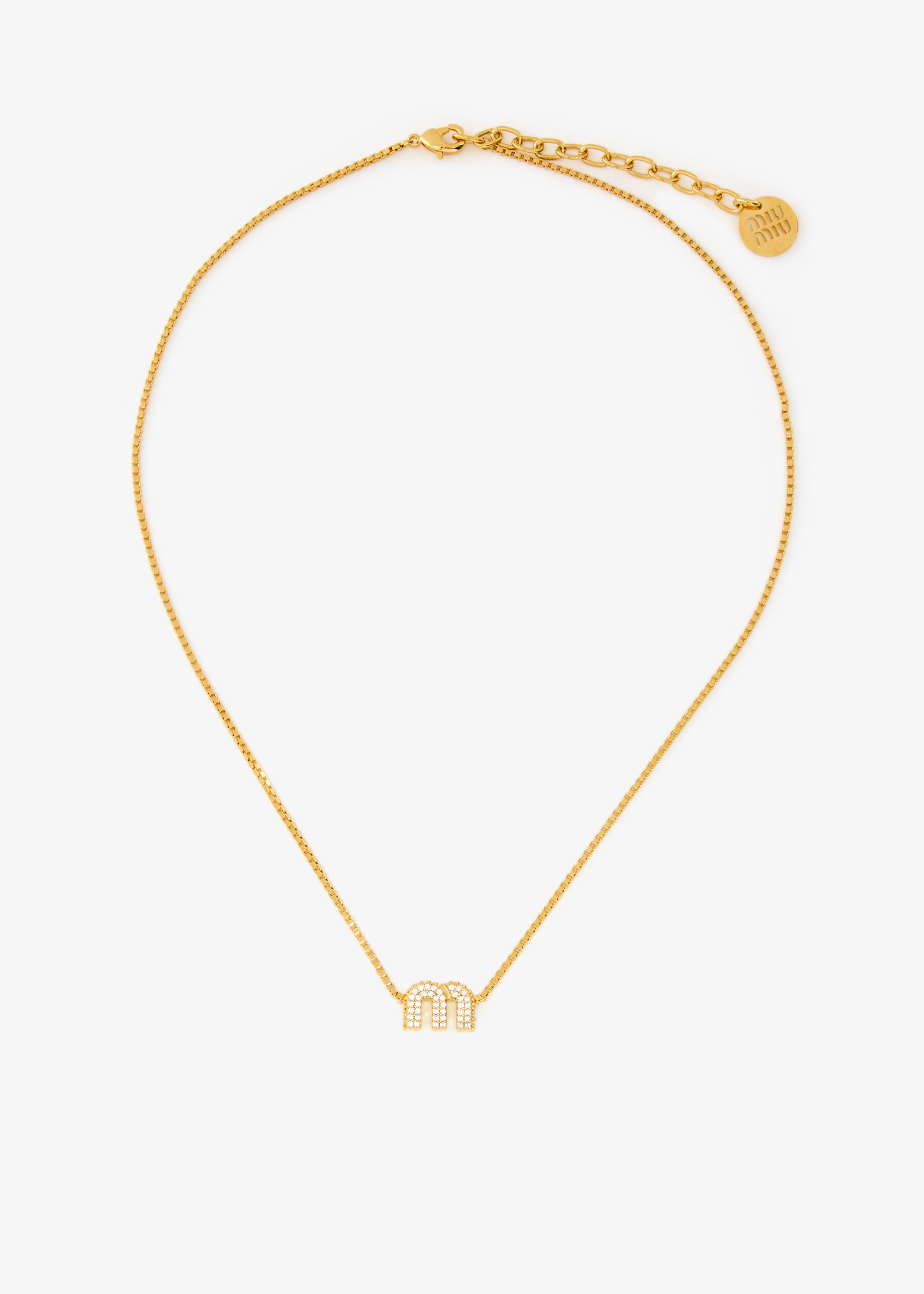

Crystal metal necklace, Gold